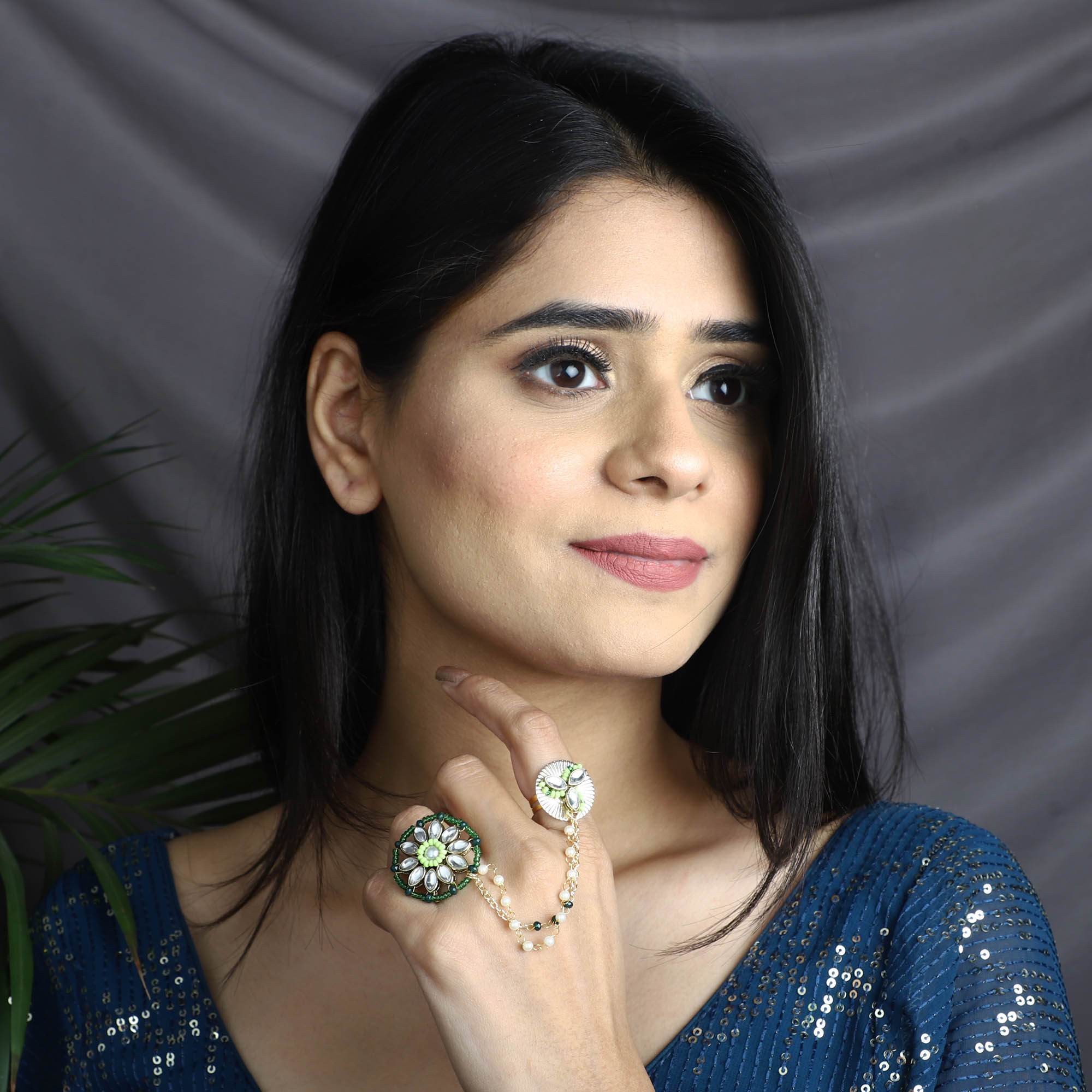 Clover-Inspired Two-Finger Ring - BeAbhika.com