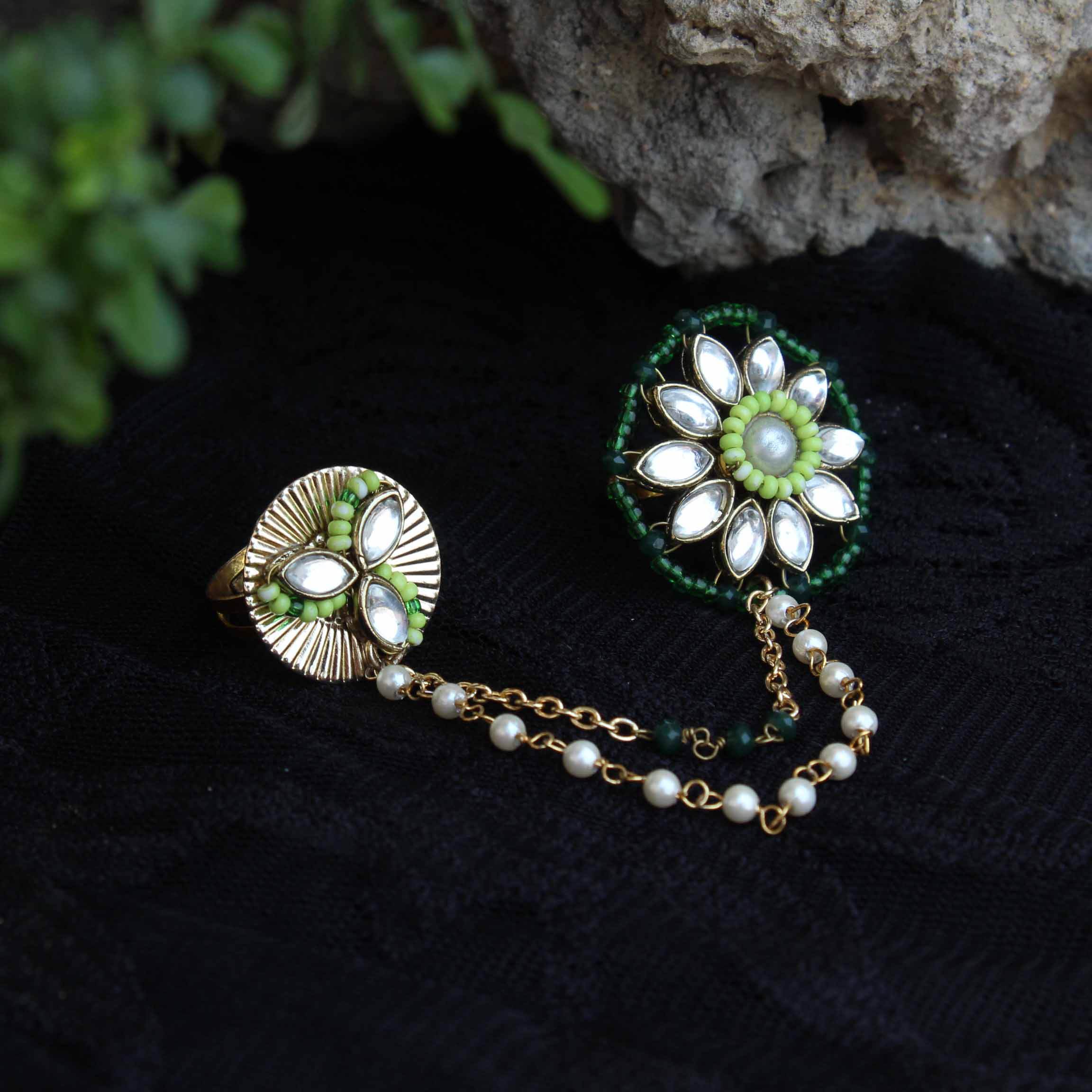 Clover-Inspired Two-Finger Ring - BeAbhika.com