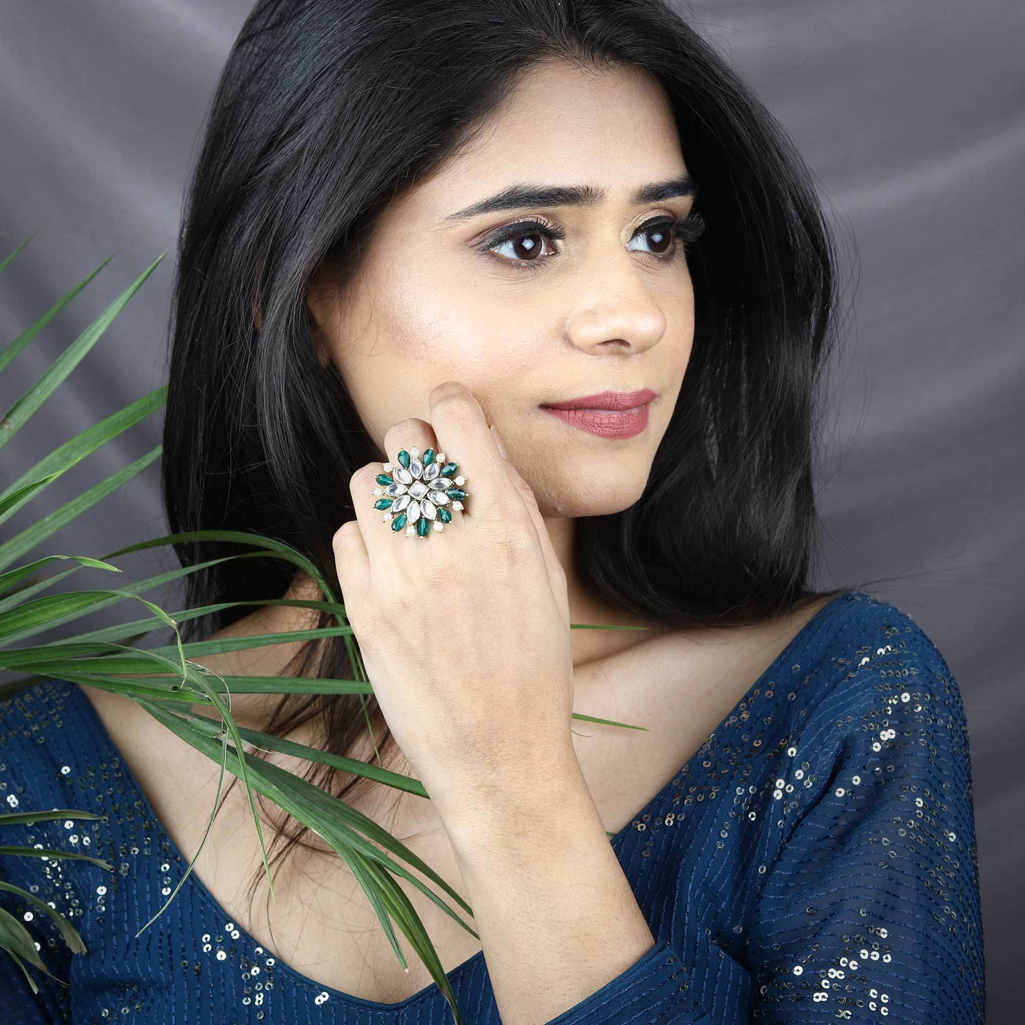 Pearl Twirl Pine Ring - BeAbhika.com