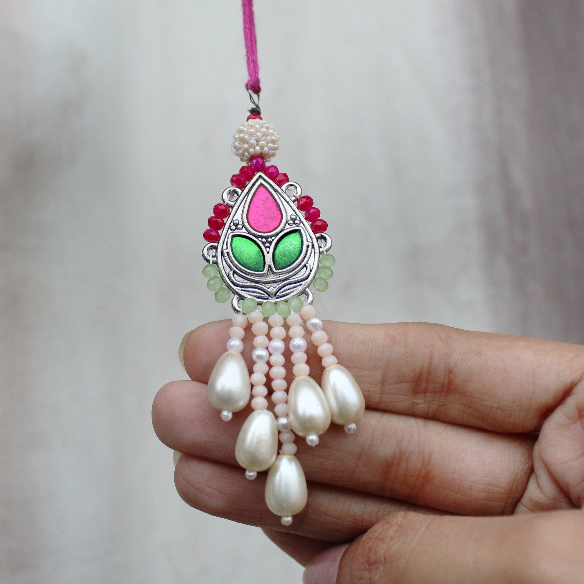 Regal Blossom Vivid Vintage Rakhi Lumba Set