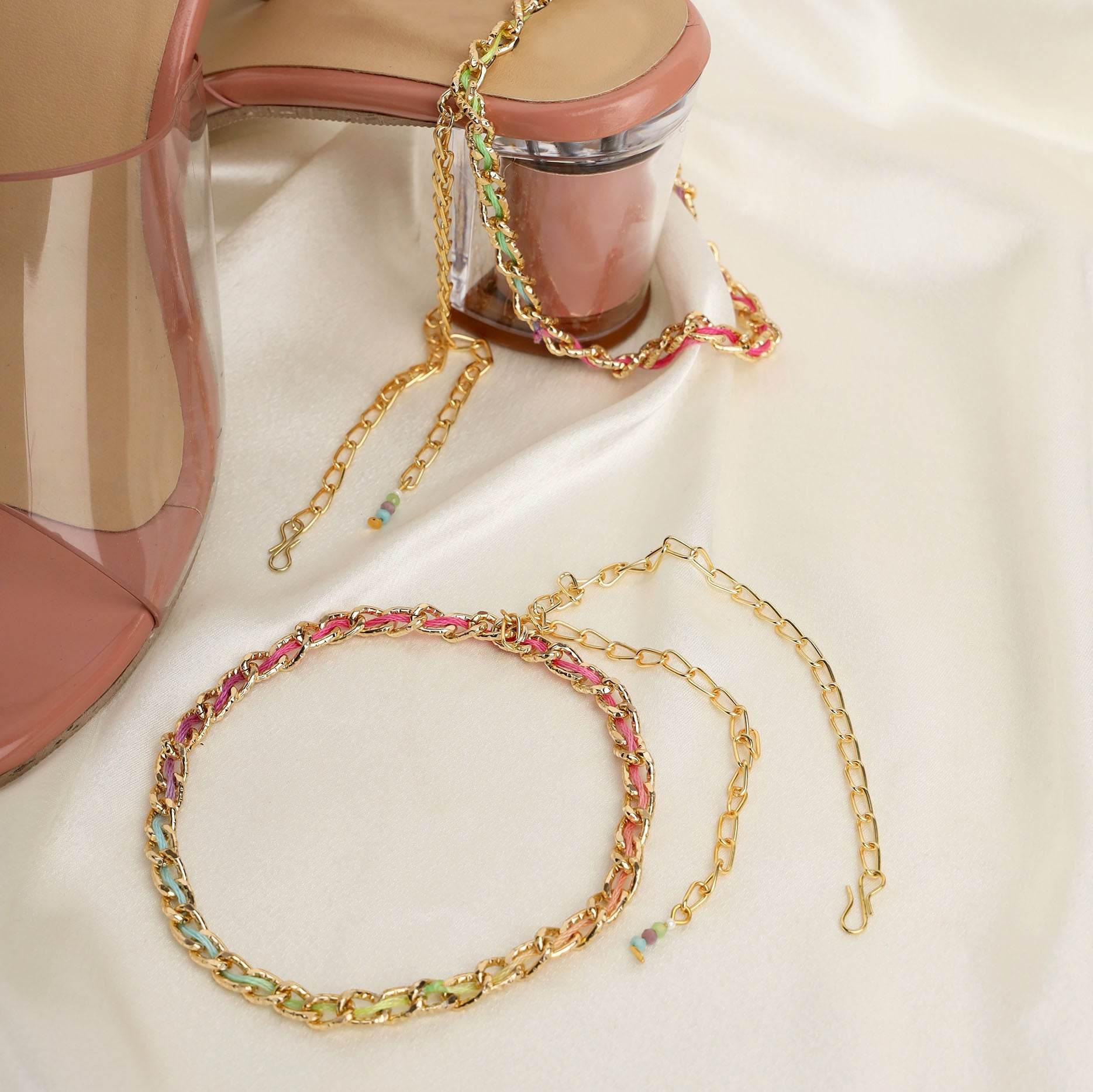 The Golden Rainbow Heel Wrap - Set Of 2 - BeAbhika.com