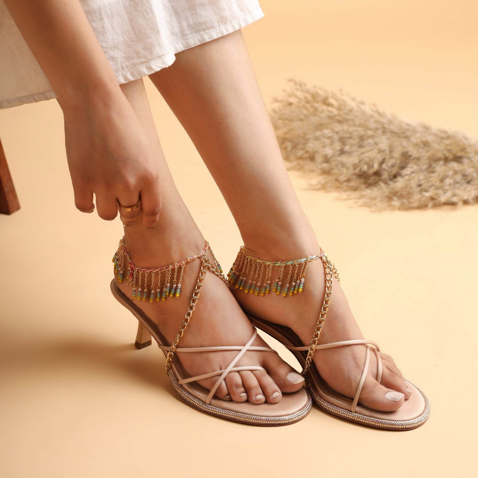 Colorful Golden Cascade Heel Harness - Set Of 2 - BeAbhika.com