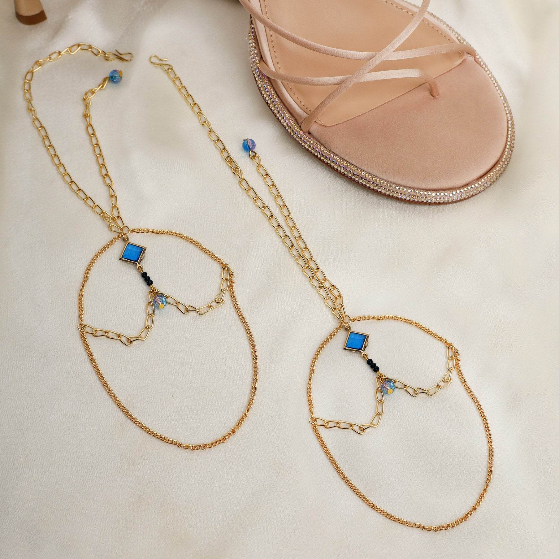 Royal Shimmer Gold Prism Heel Wrap - Set Of 2 - BeAbhika.com