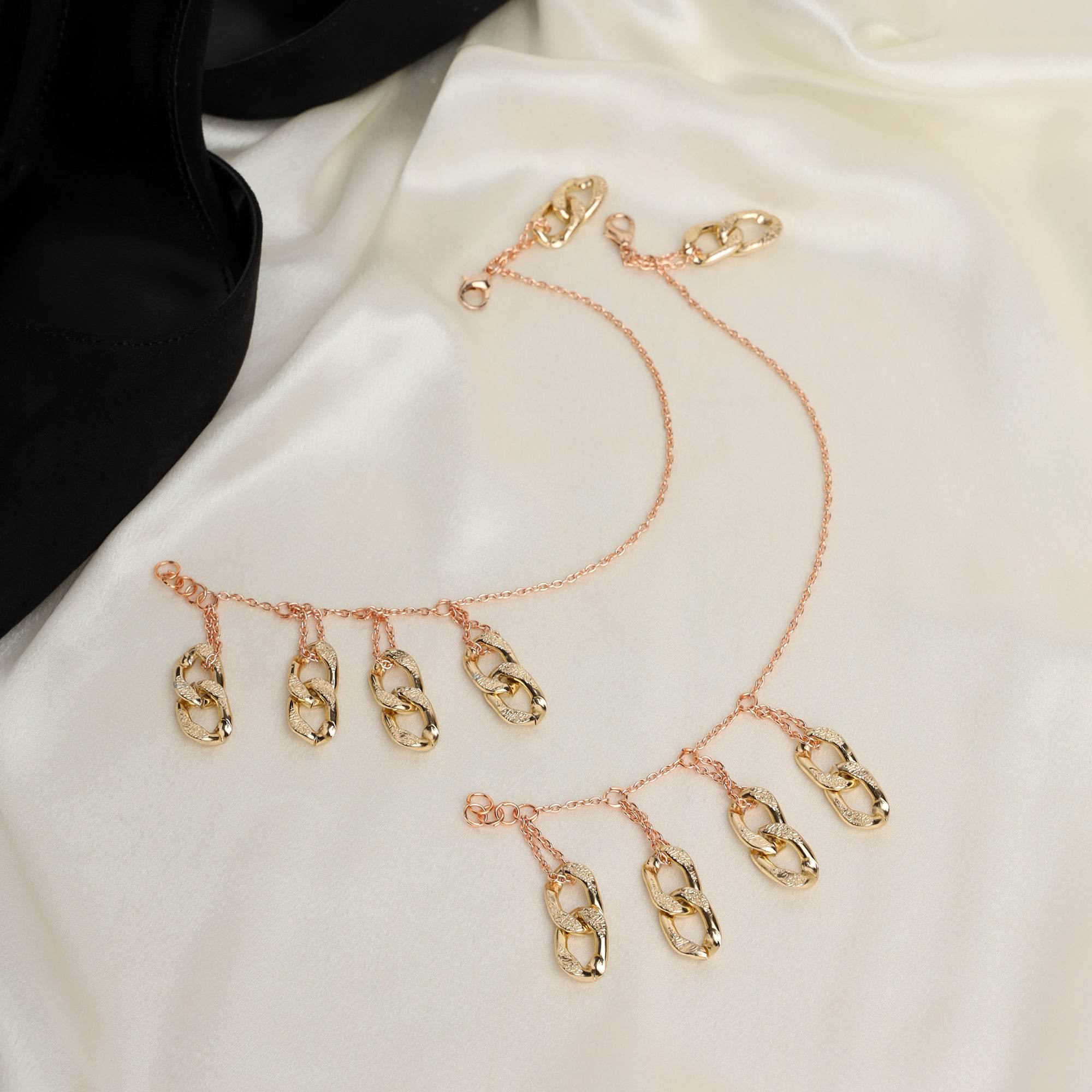 Blush and Bold Chain Heel Wrap - Set Of 2 - BeAbhika.com
