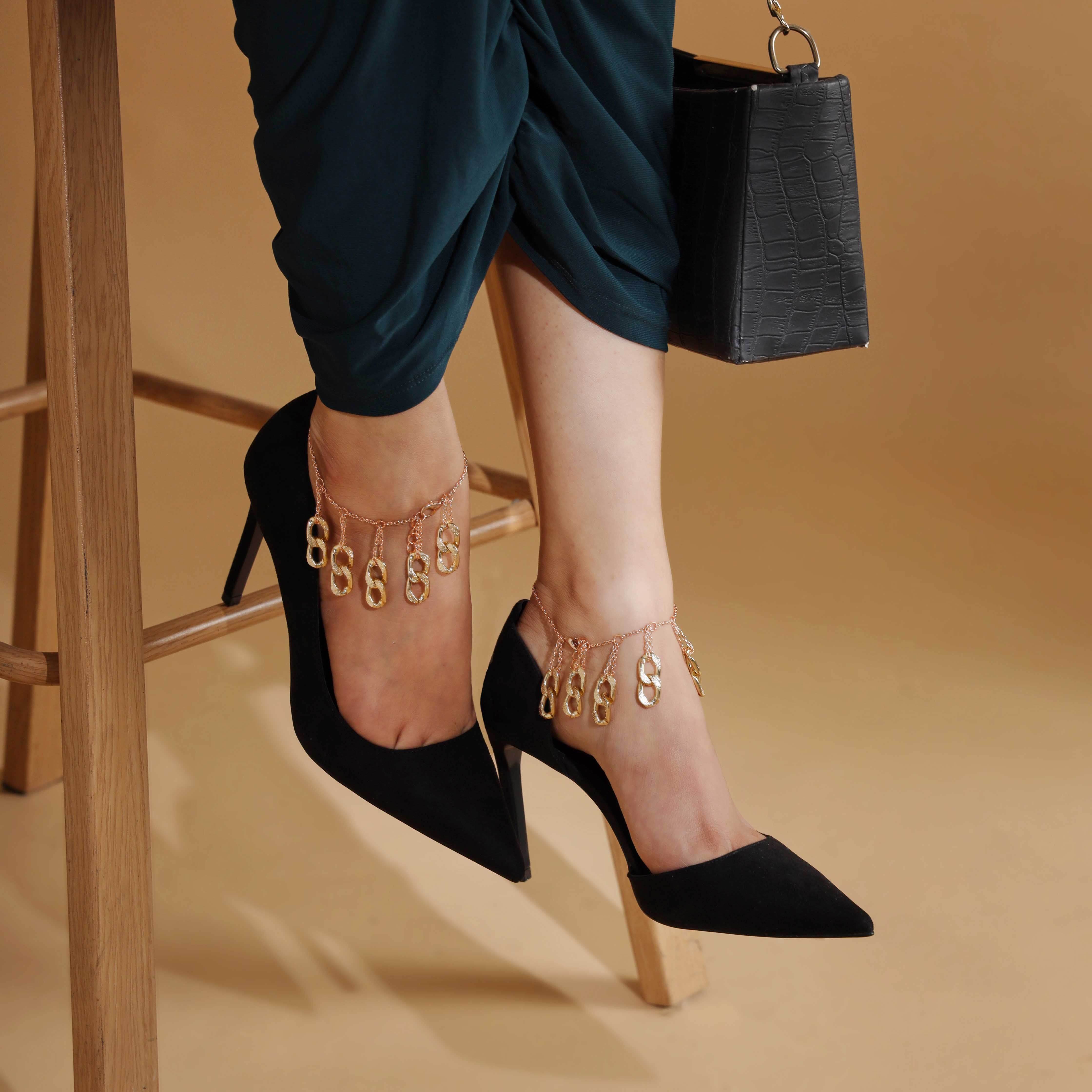 Blush and Bold Chain Heel Wrap - Set Of 2 - BeAbhika.com