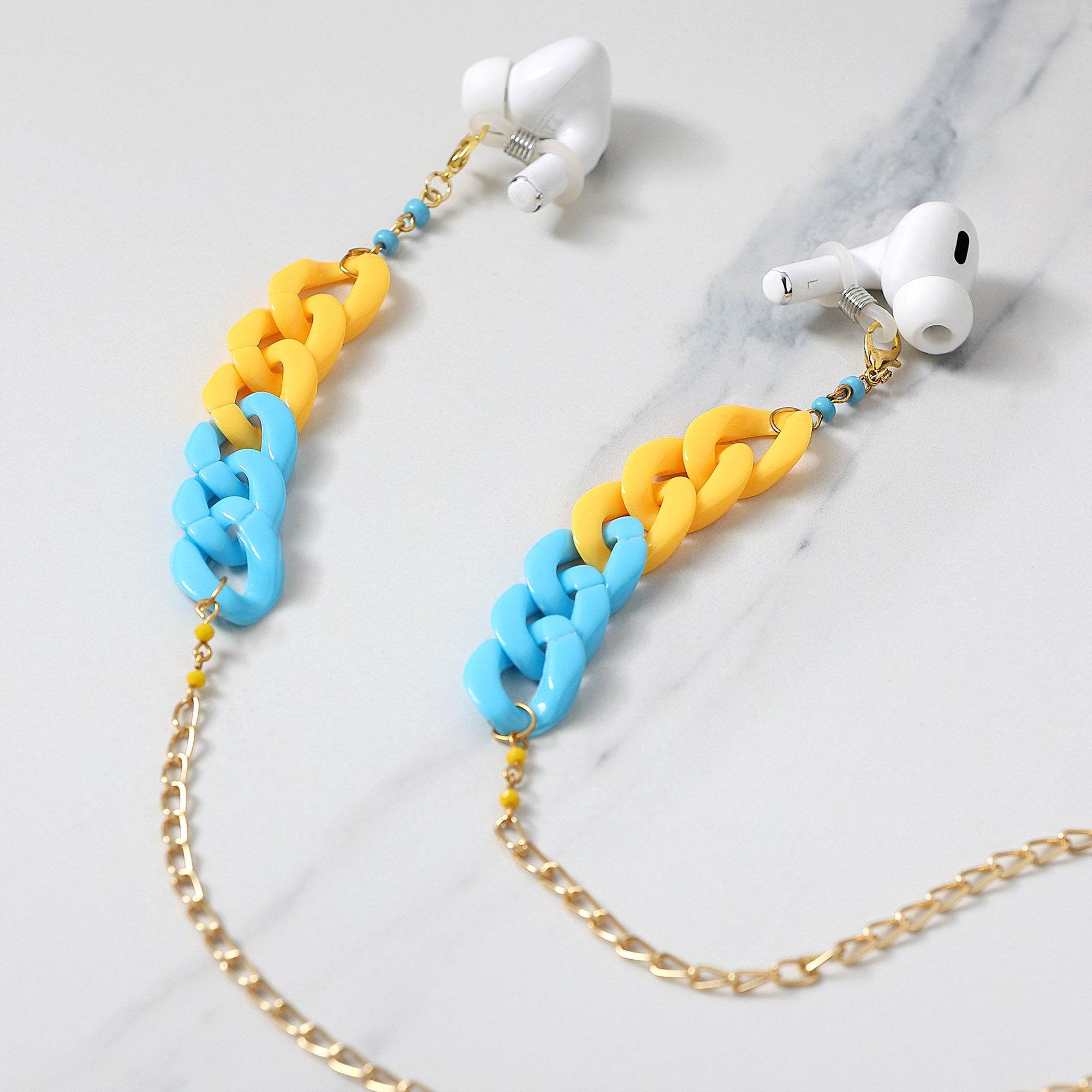 Pink Color Ladies Spectacles Chain Eyeglasses Holder Girls Air pods Holder Apple Air pods Chain Green Color Sun Glasses Women Eye Wear Blue Color Chain Running Airpods Holder Chain