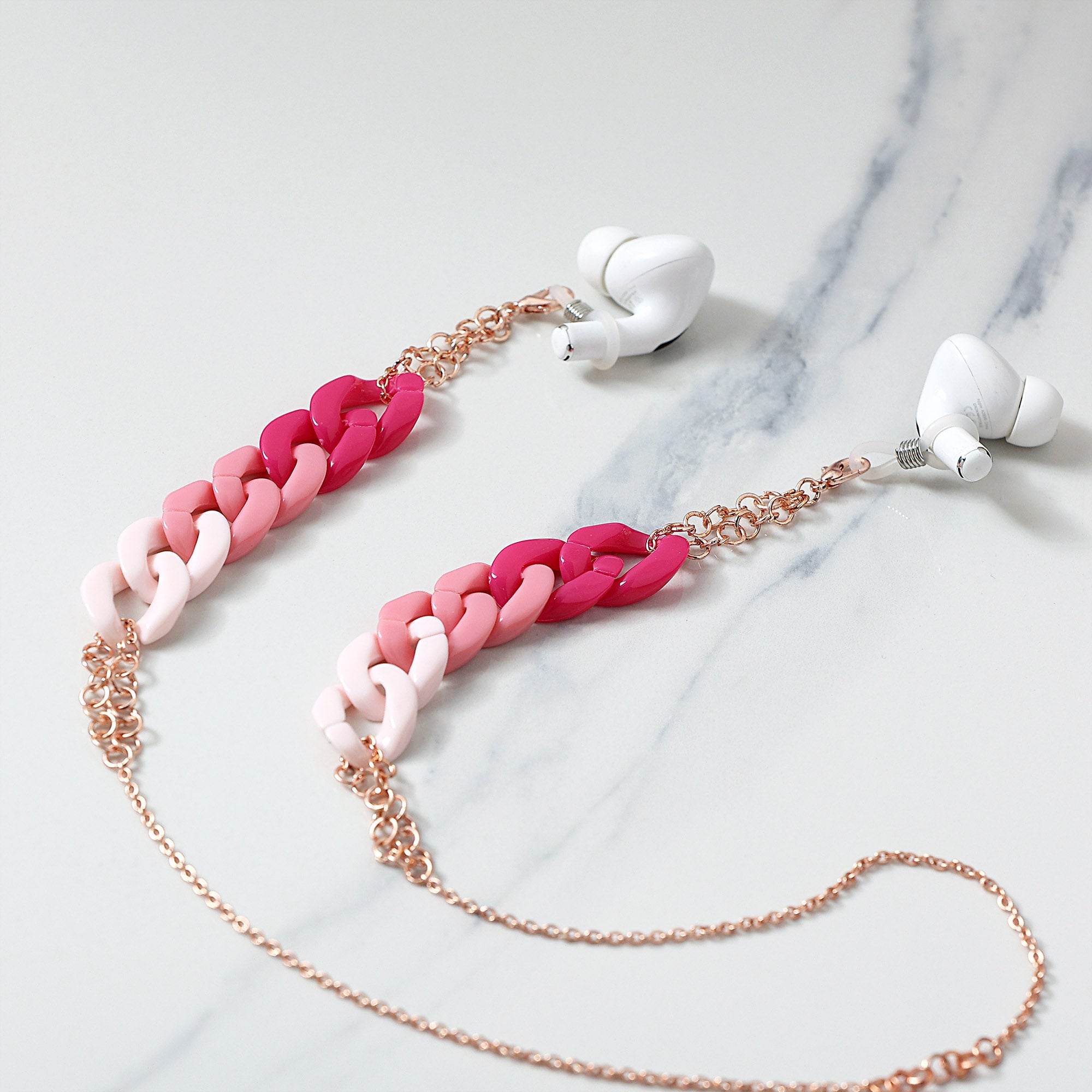 Pink Color Ladies Spectacles Chain Eyeglasses Holder Girls Air pods Holder Apple Air pods Chain Green Color Sun Glasses Women Eye Wear Blue Color Chain Running Airpods Holder Chain