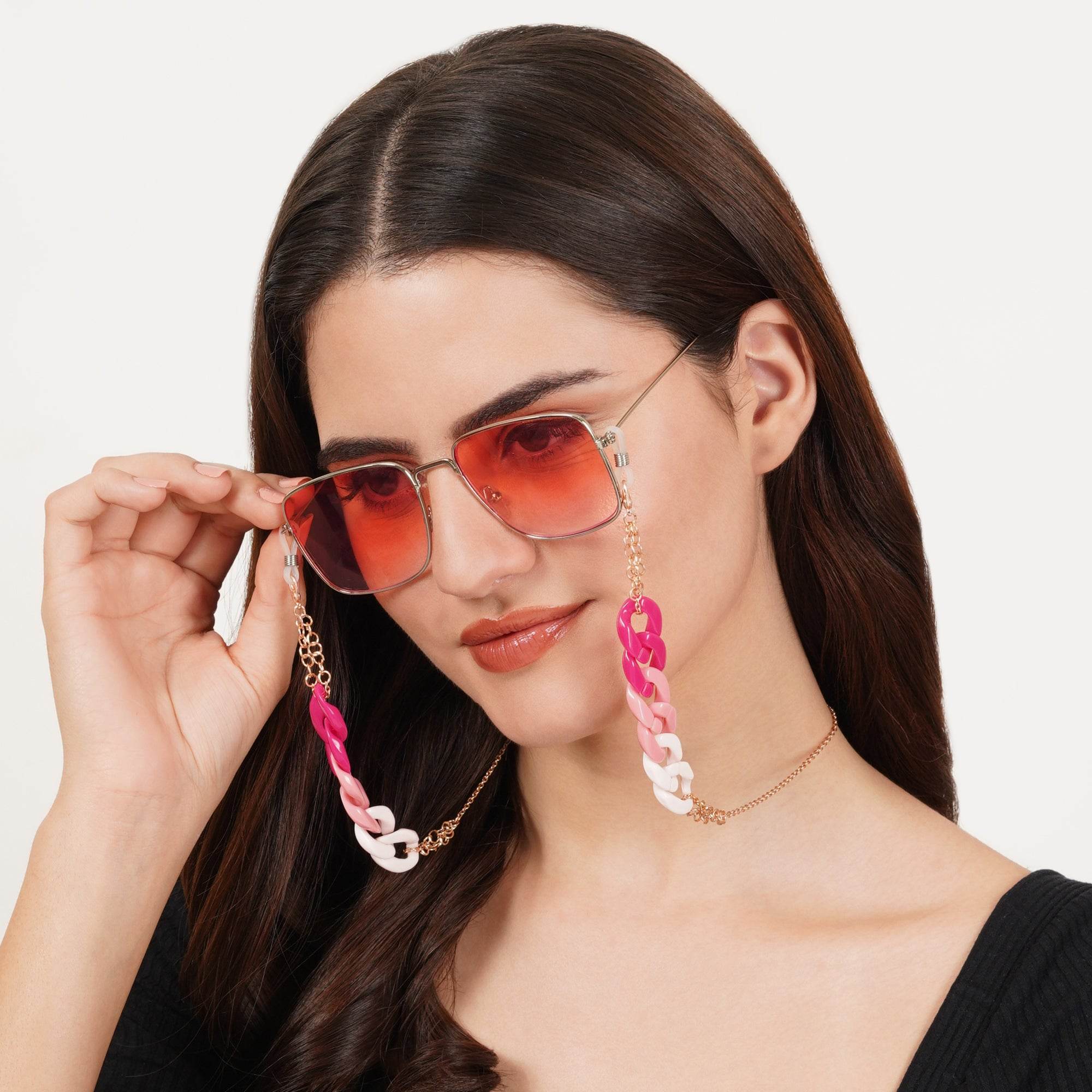 Pink Color Ladies Spectacles Chain Eyeglasses Holder Girls Air pods Holder Apple Air pods Chain Green Color Sun Glasses Women Eye Wear Blue Color Chain Running Airpods Holder Chain
