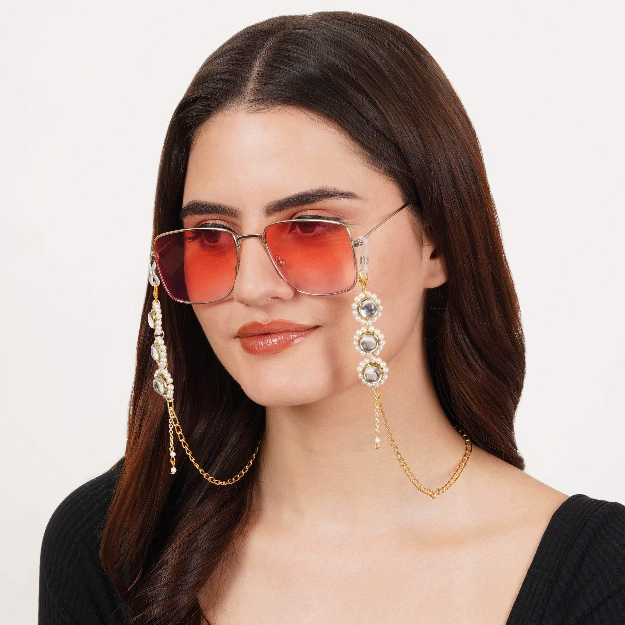 Pink Color Ladies Spectacles Chain Eyeglasses Holder Girls Air pods Holder Apple Air pods Chain Green Color Sun Glasses Women Eye Wear Blue Color Chain Running Airpods Holder Chain