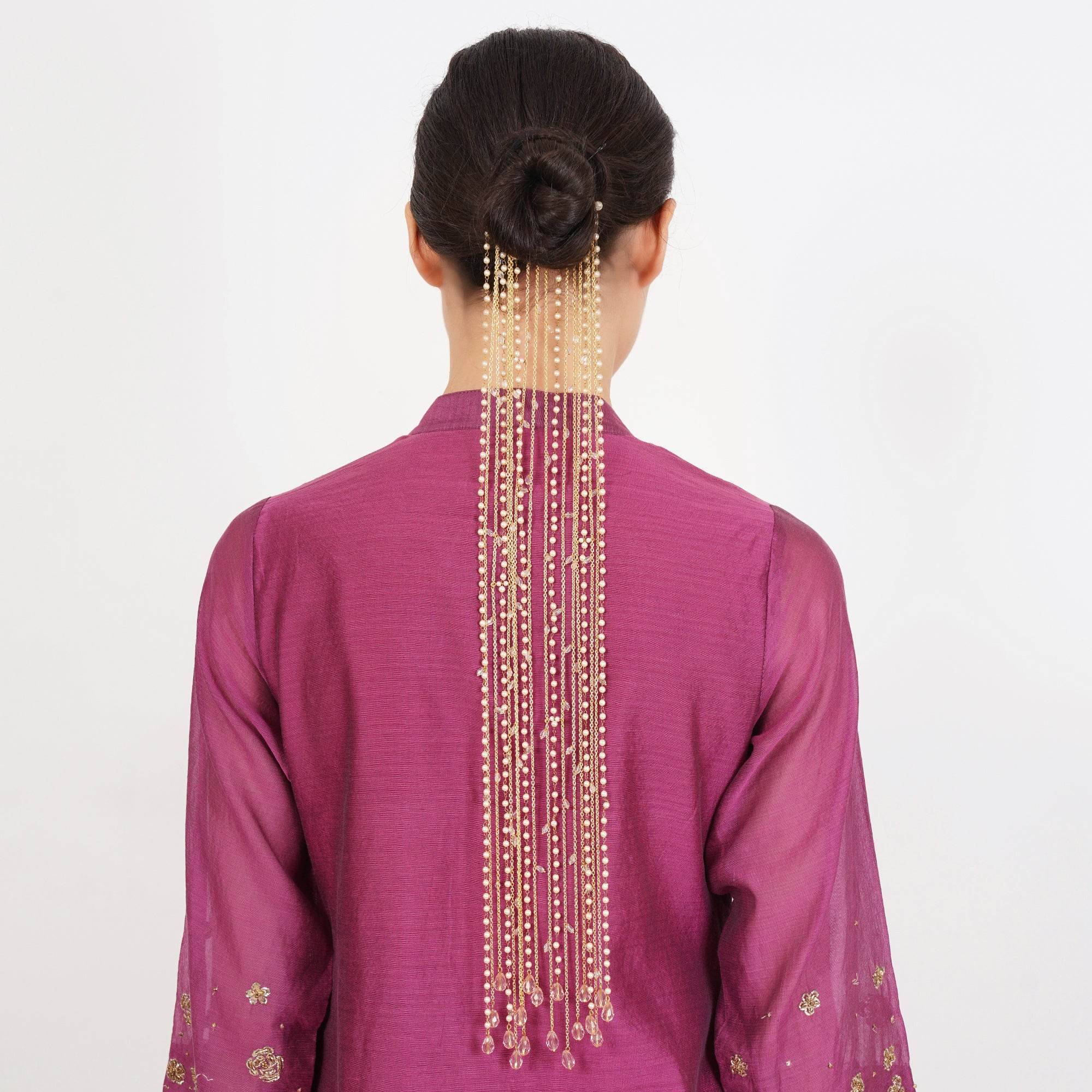 Crystal Drop Chain Hair Veil - BeAbhika.com