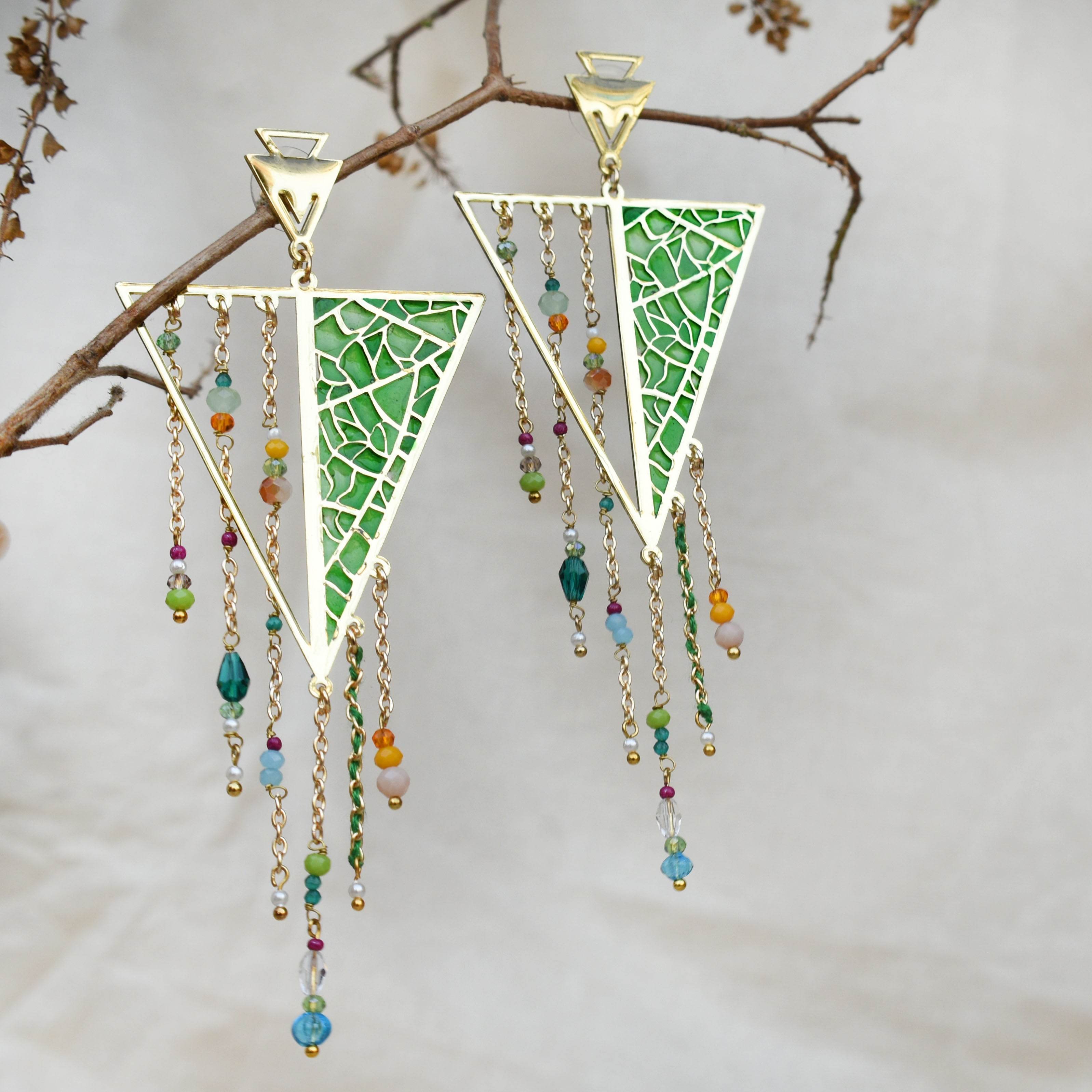Traditional Kundan earrings in gold-tone, perfect for weddings and festive wear
