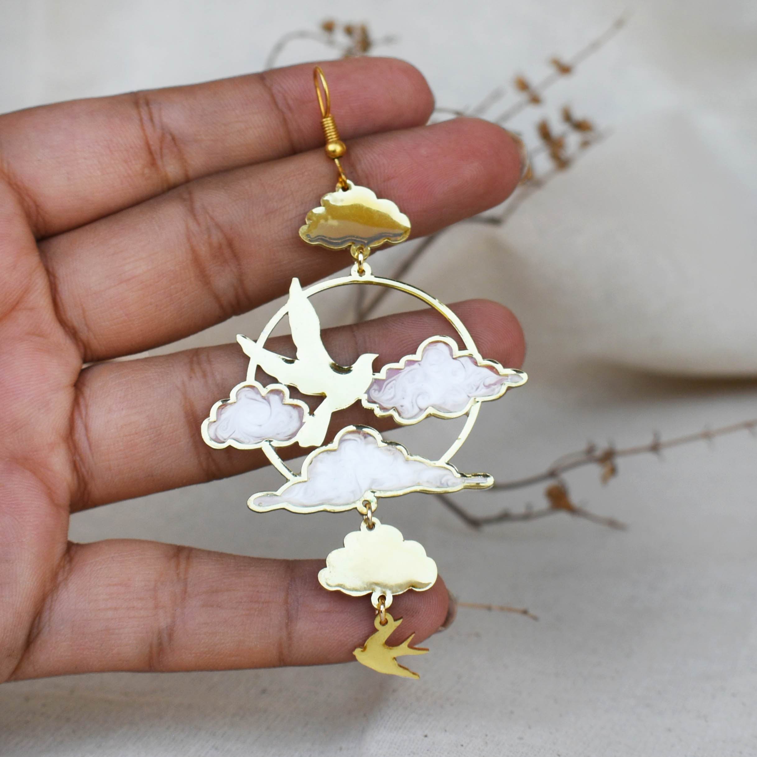 Traditional Kundan earrings in gold-tone, perfect for weddings and festive wear