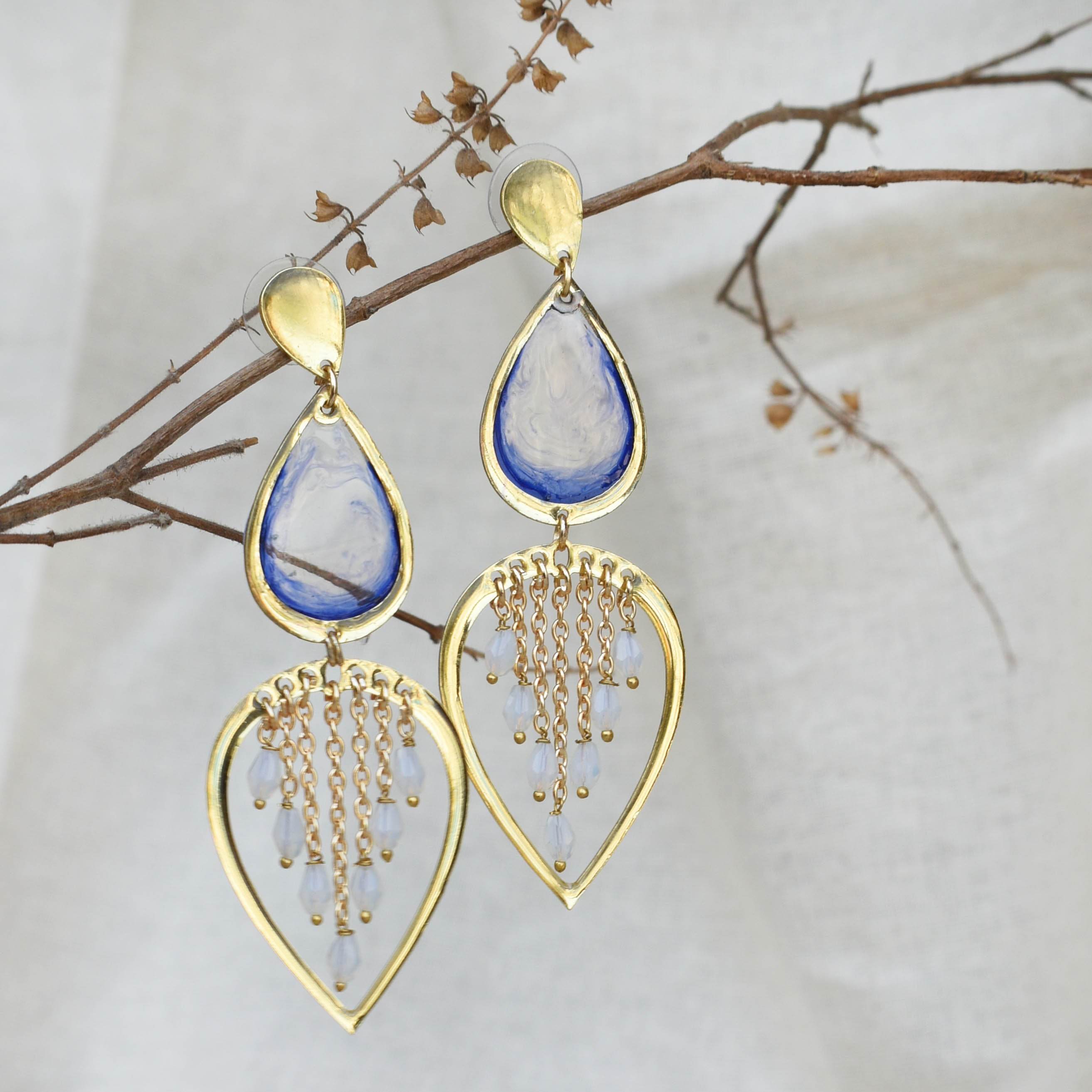Traditional Kundan earrings in gold-tone, perfect for weddings and festive wear