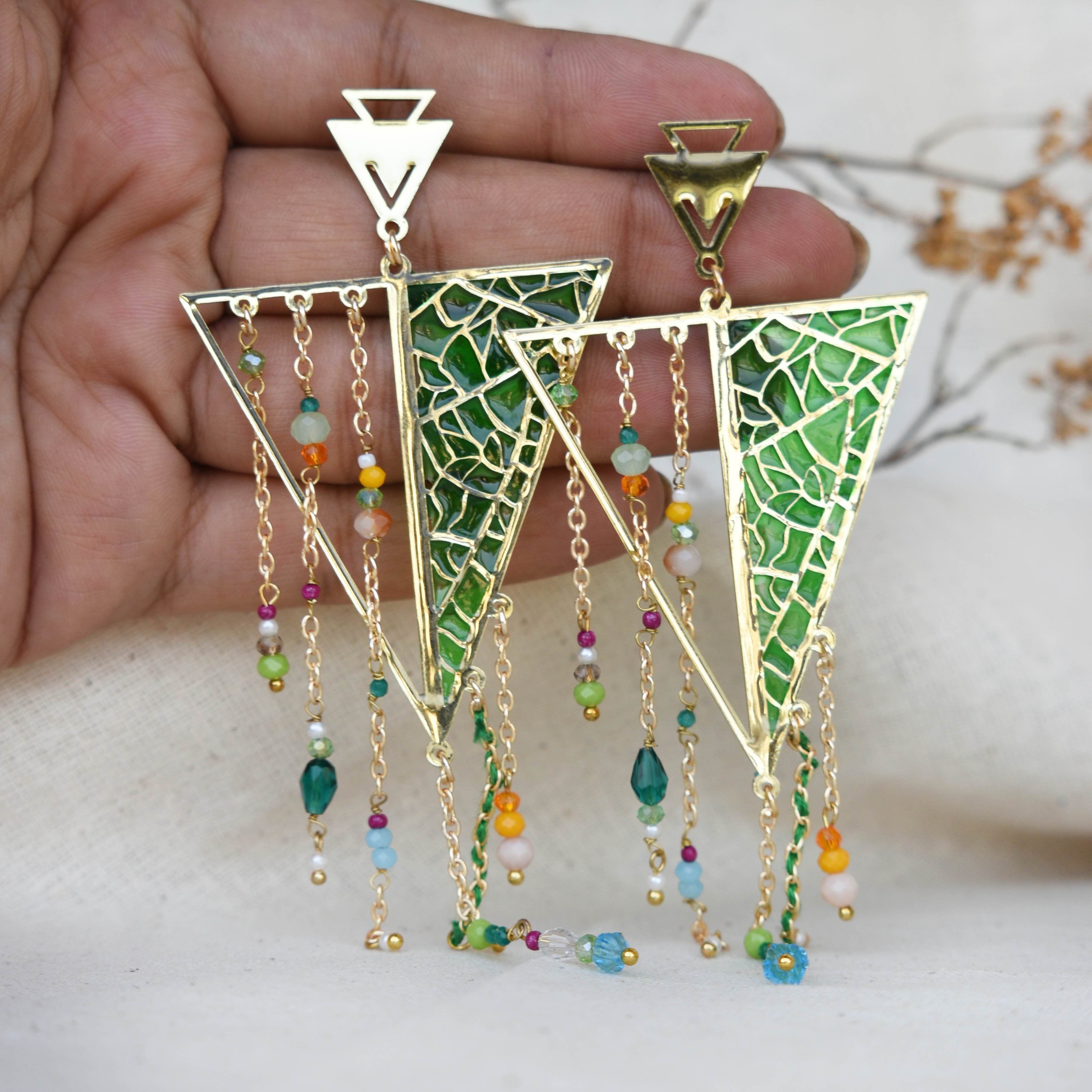 Traditional Kundan earrings in gold-tone, perfect for weddings and festive wear