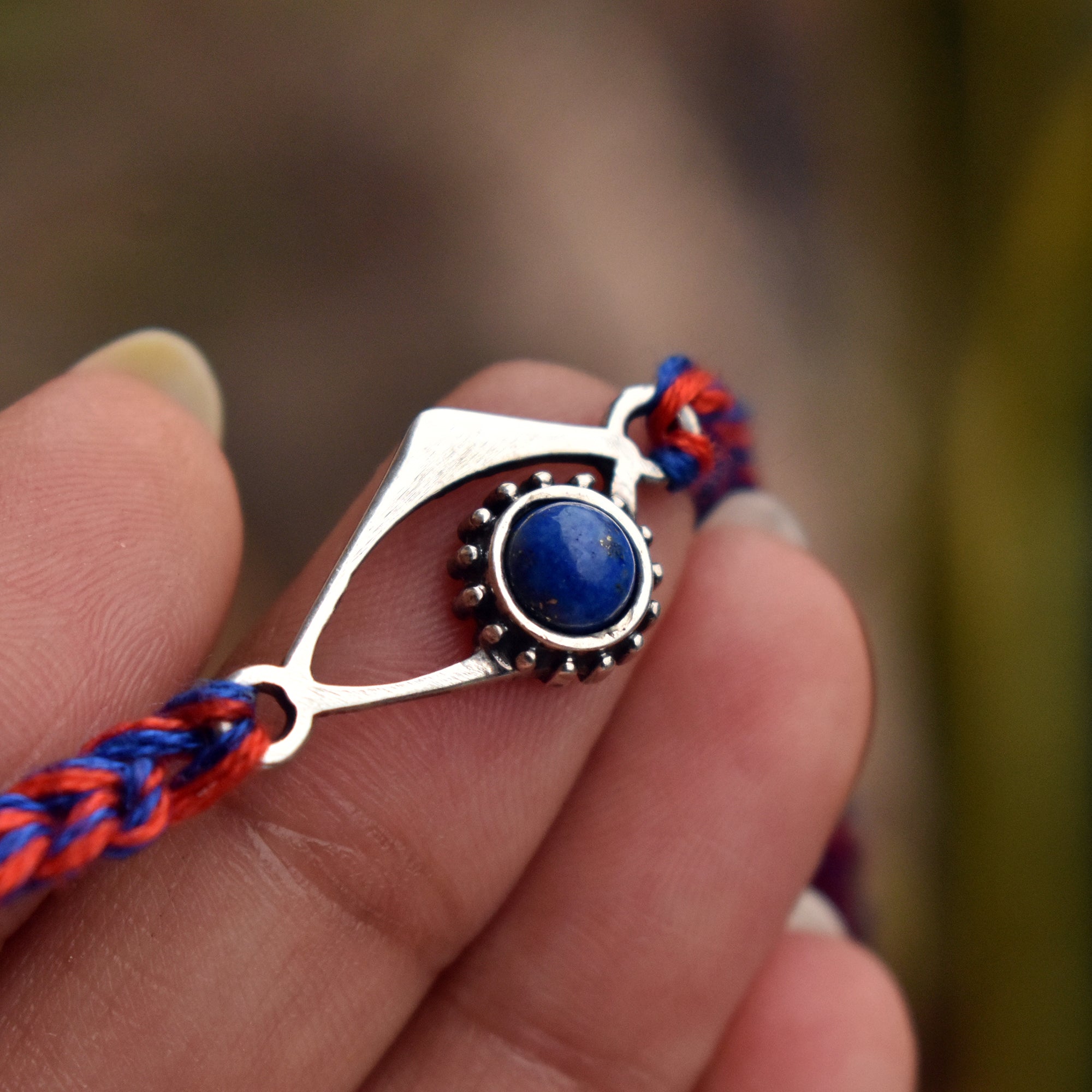 Evil Eye 925 Sterling Silver & Birthstone Rakhi