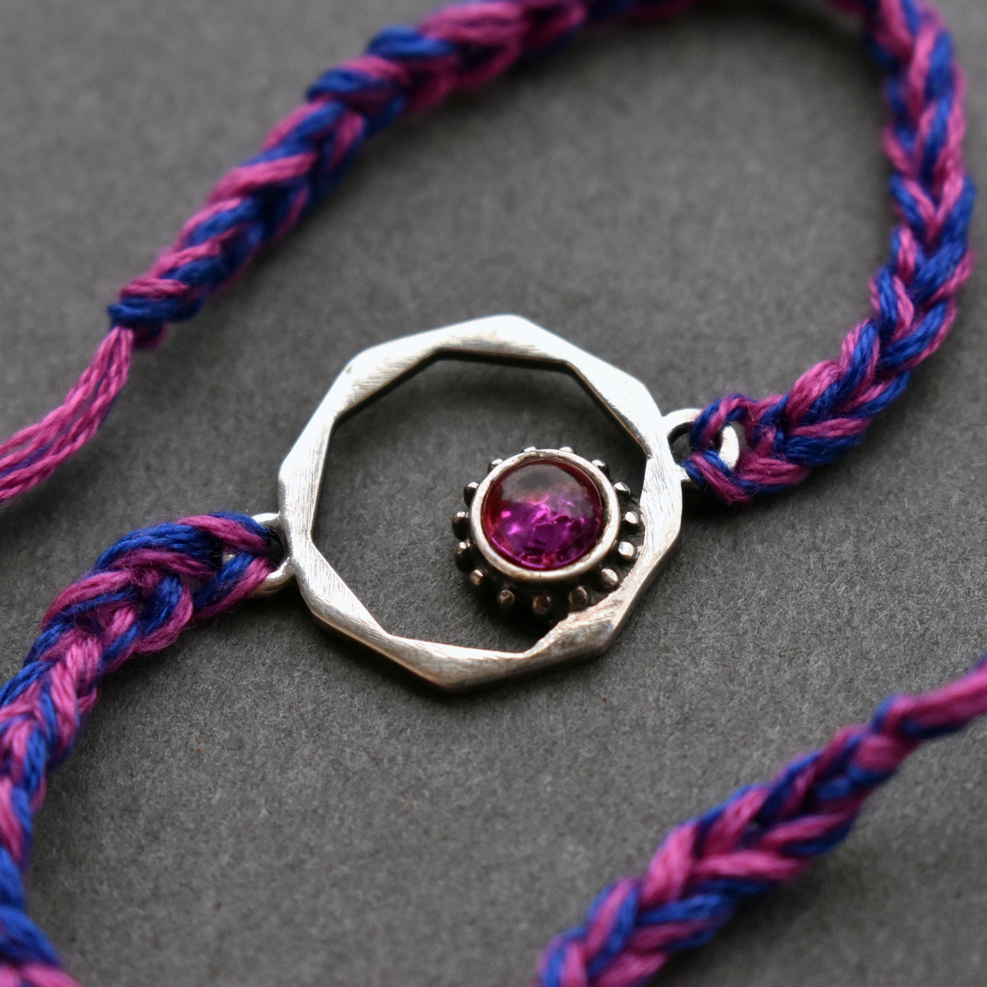 Geocircle 925 Sterling Silver & Birthstone Rakhi