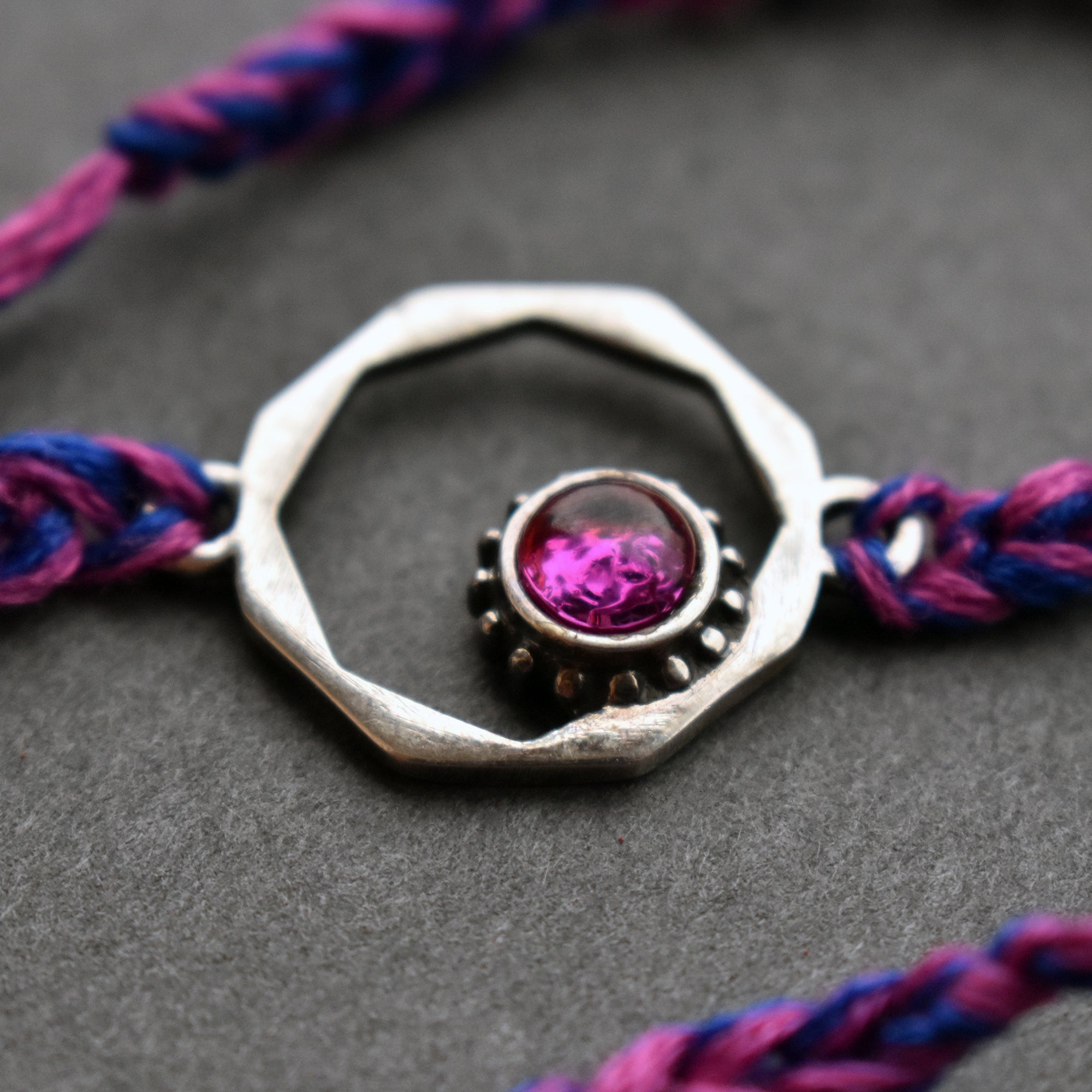 Geocircle 925 Sterling Silver & Birthstone Rakhi