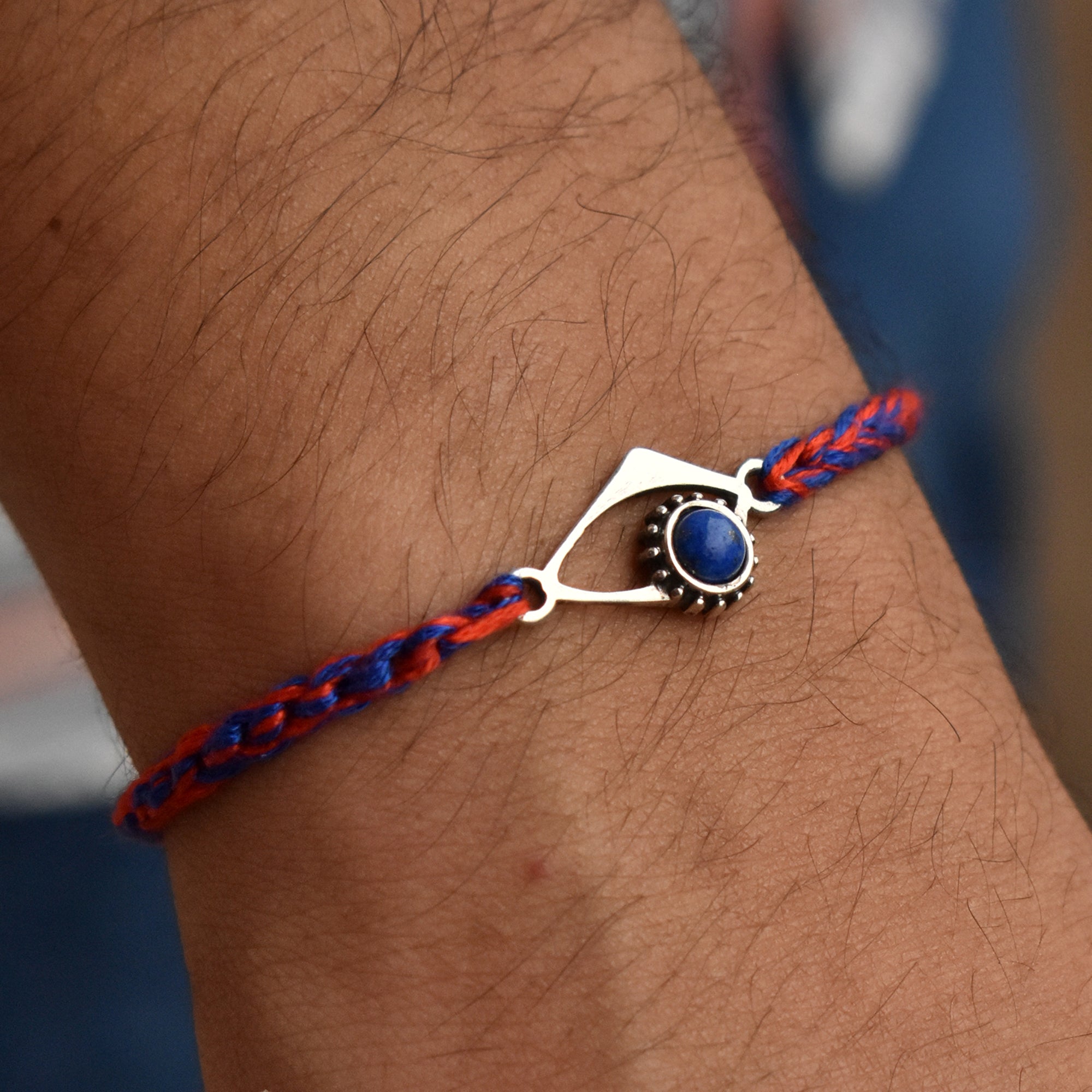 Evil Eye 925 Sterling Silver & Birthstone Rakhi