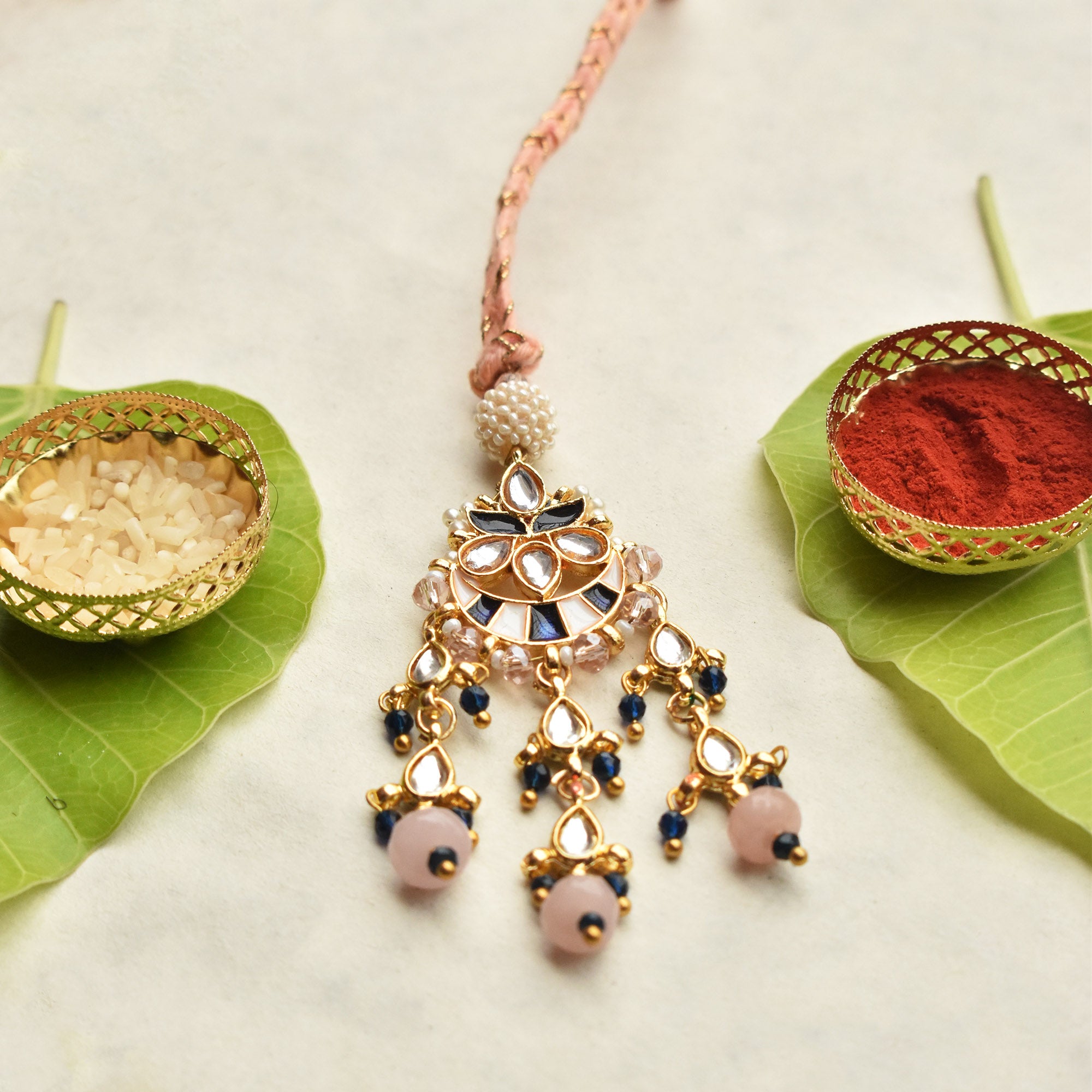 Kundan Pearl Chandbali Lumba