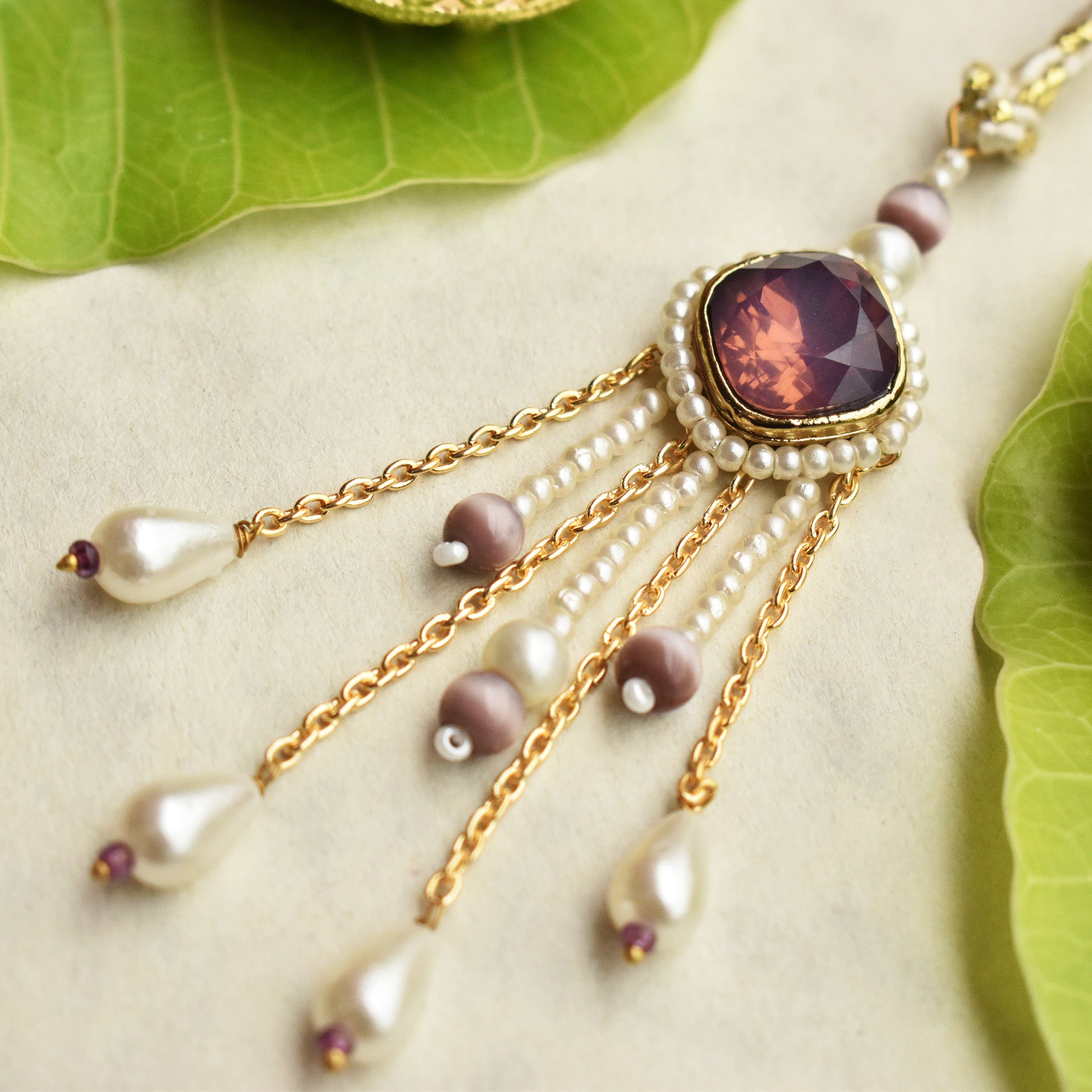 Amethyst Pearl Drop Lumba