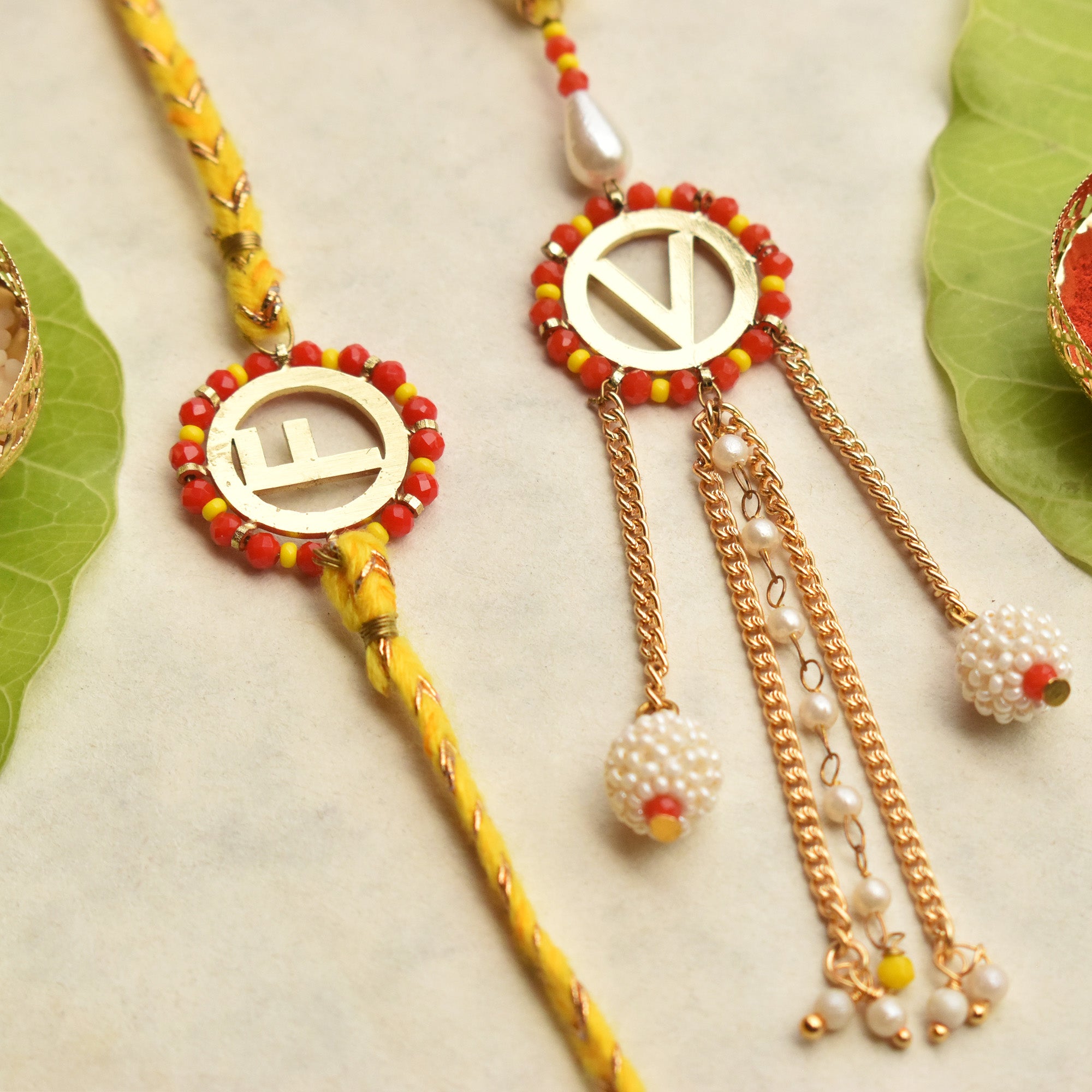 Golden Glory Personalised Rakhi-Lumba Set