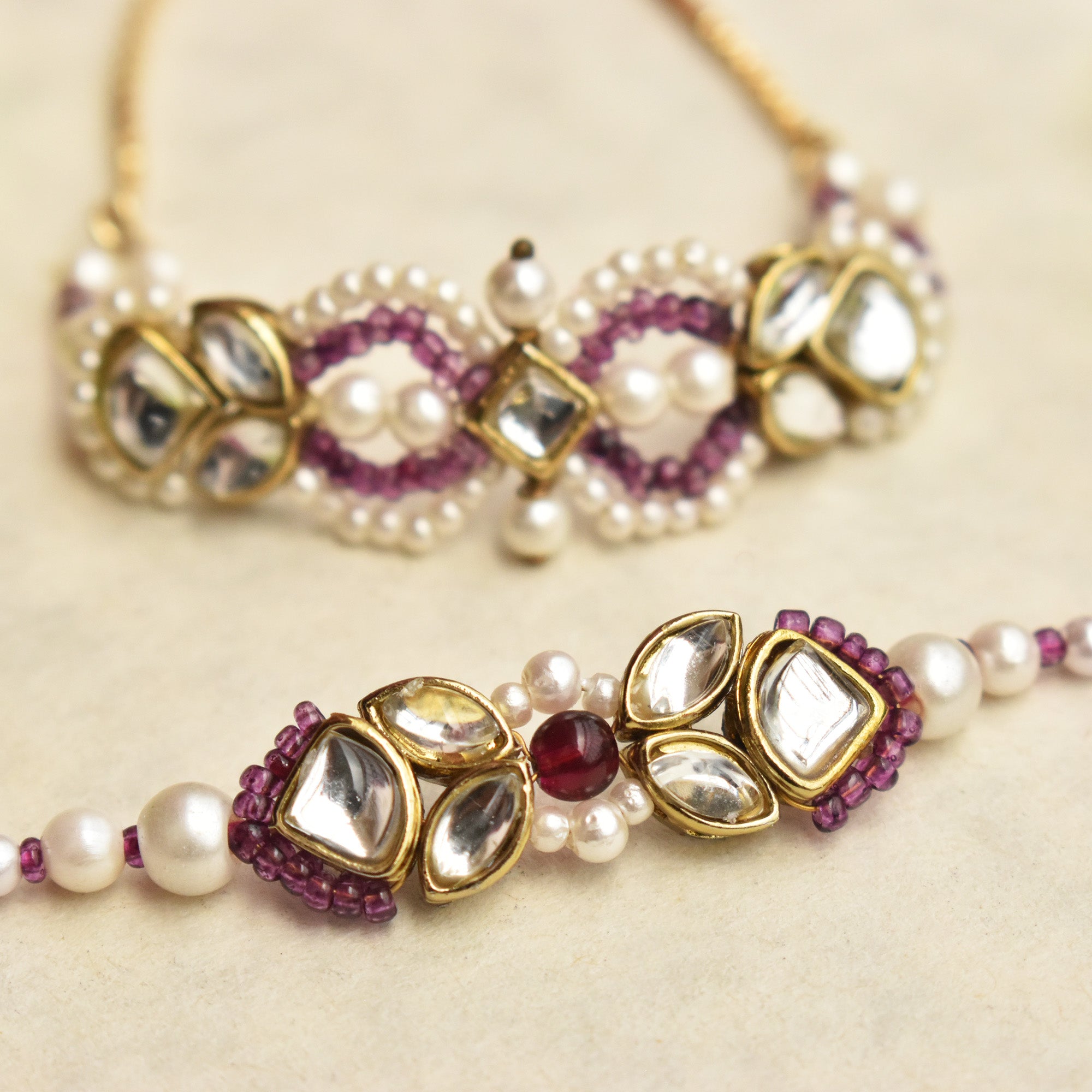 Kundan Noor & Infinity Rakhi-Lumba Set