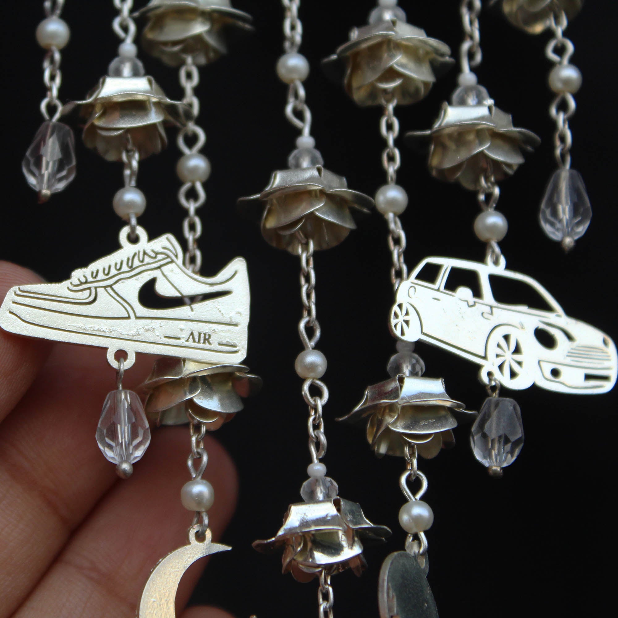 Personalised Charms Bangle Flower Silver Kaleere