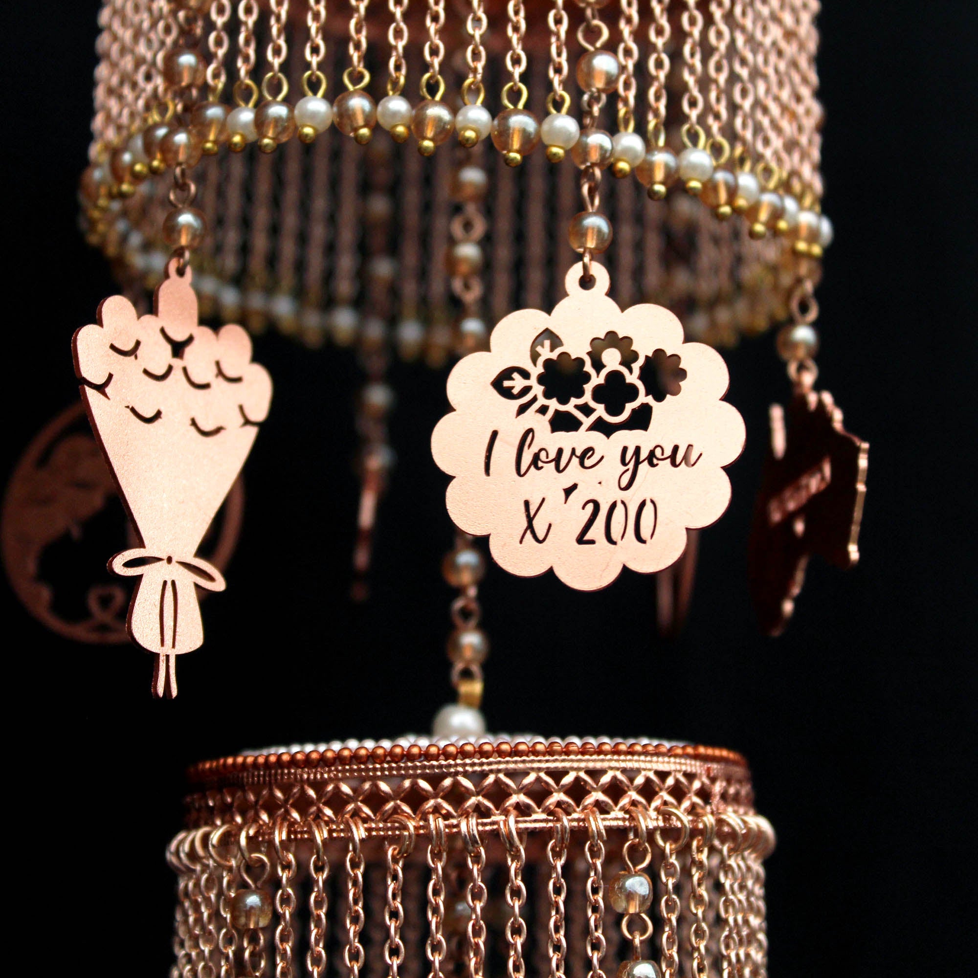 Rose Gold Customise Love Story Charm Kaleera