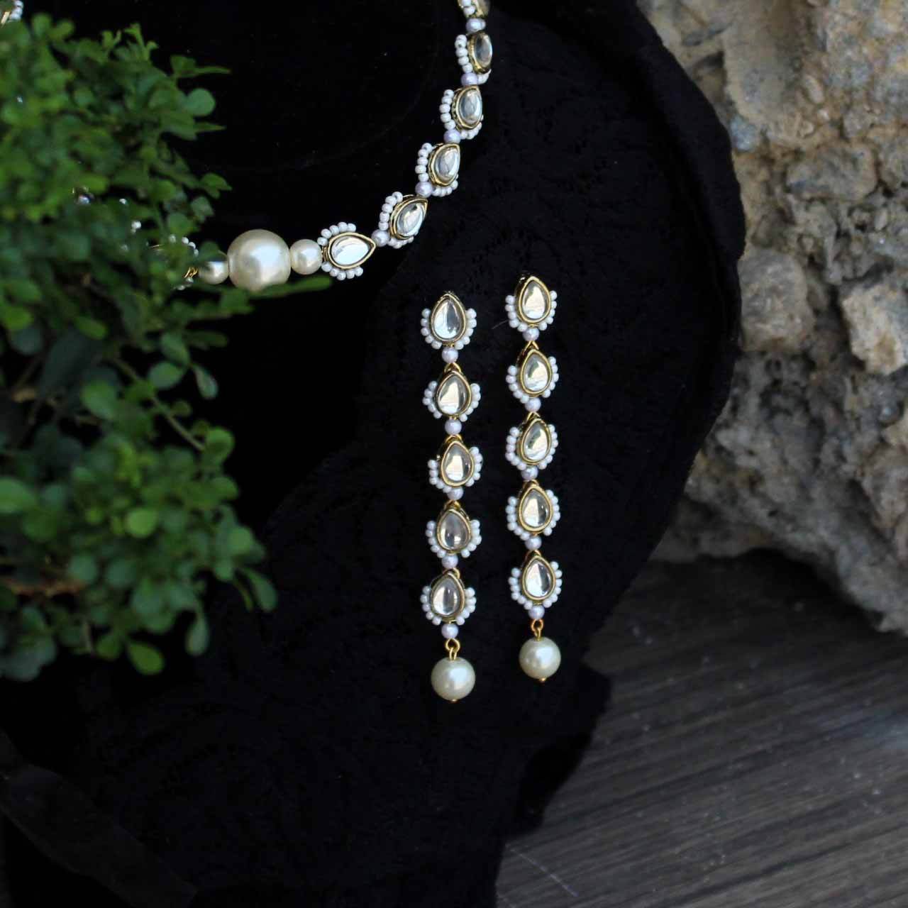 Pear Wear Full Set With Necklace And Earrings Set - BeAbhika.com