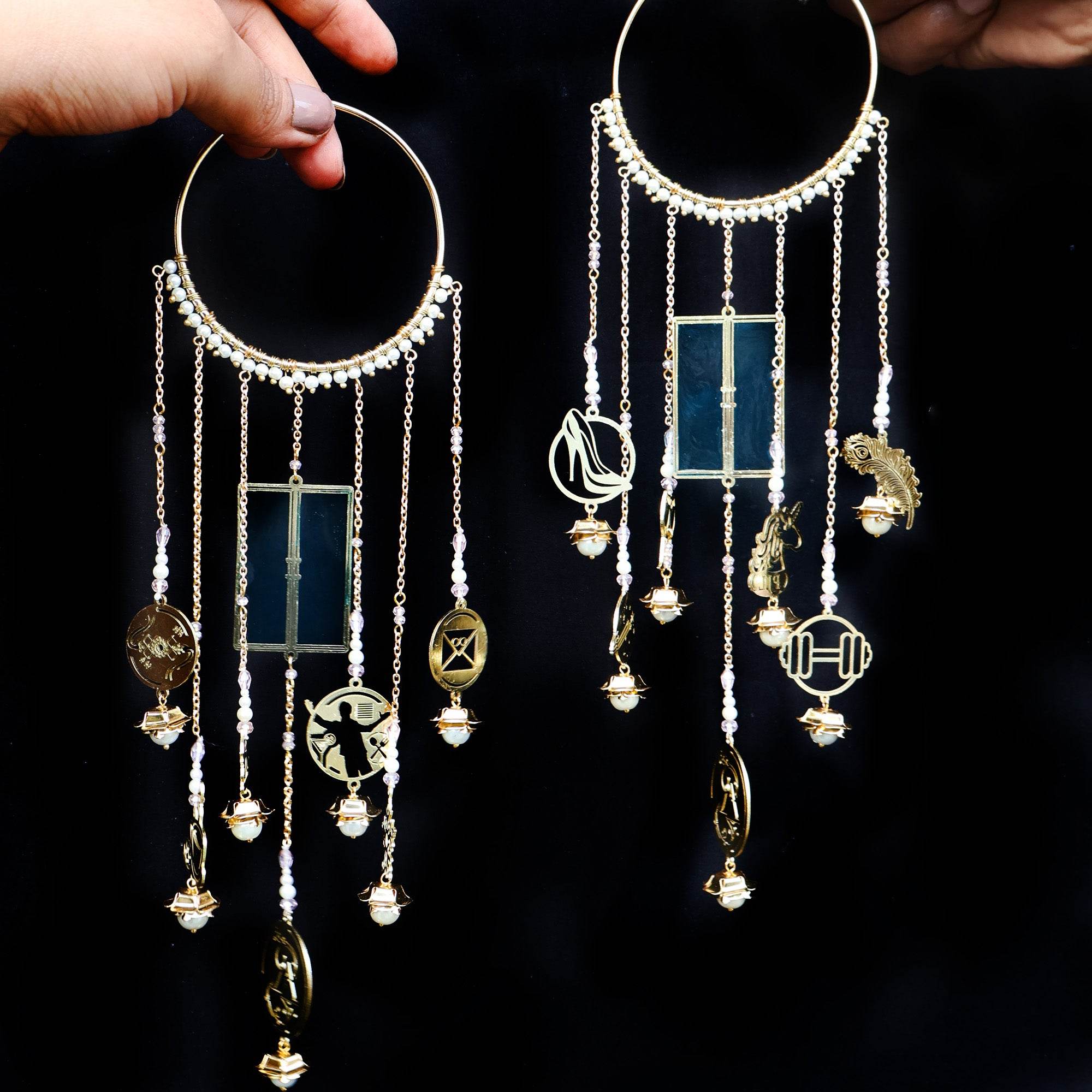 Bangle Style Personalised Charms Resing Work Kaleere - Set Of 2 Pieces - BeAbhika.com