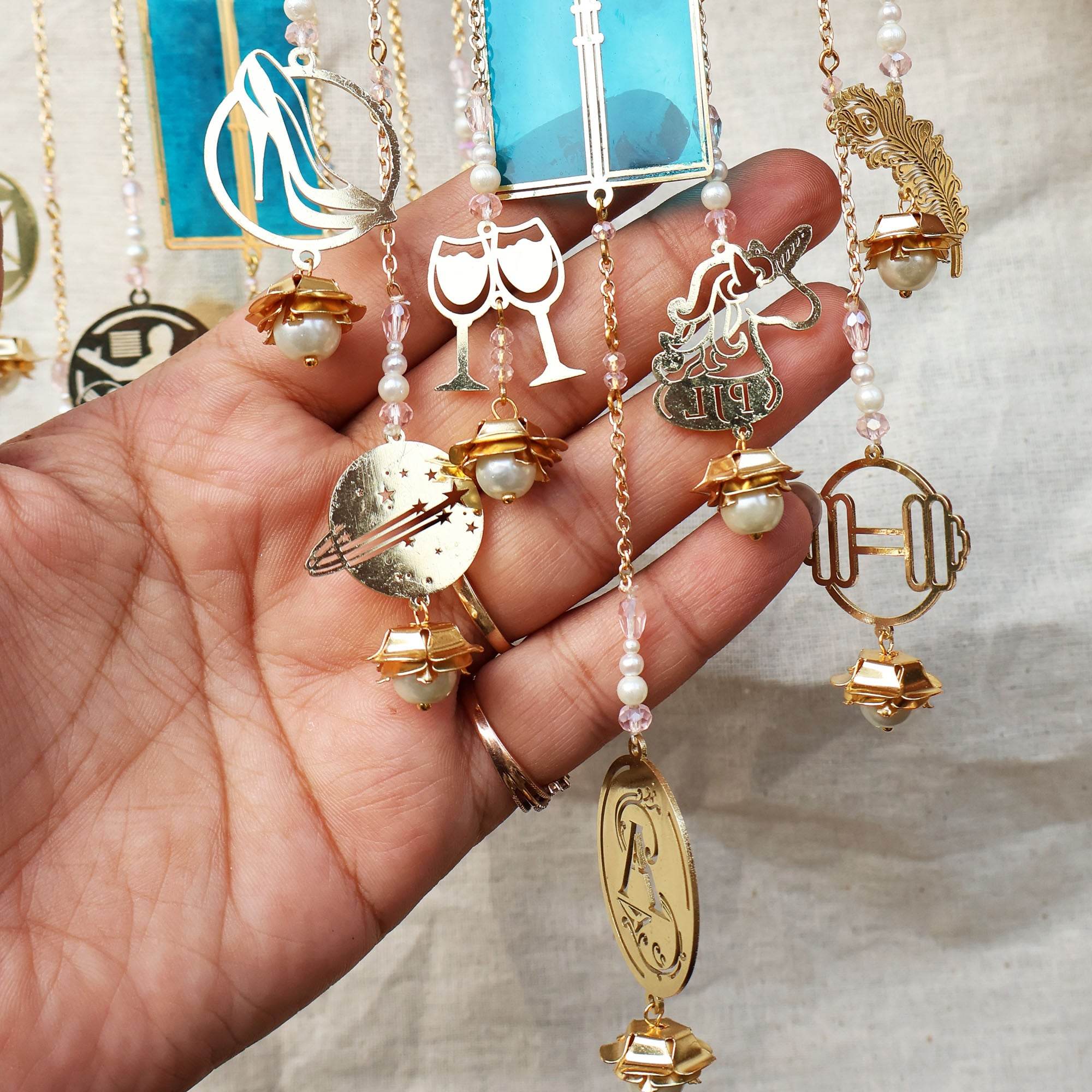 Bangle Style Personalised Charms Resing Work Kaleere - Set Of 2 Pieces - BeAbhika.com