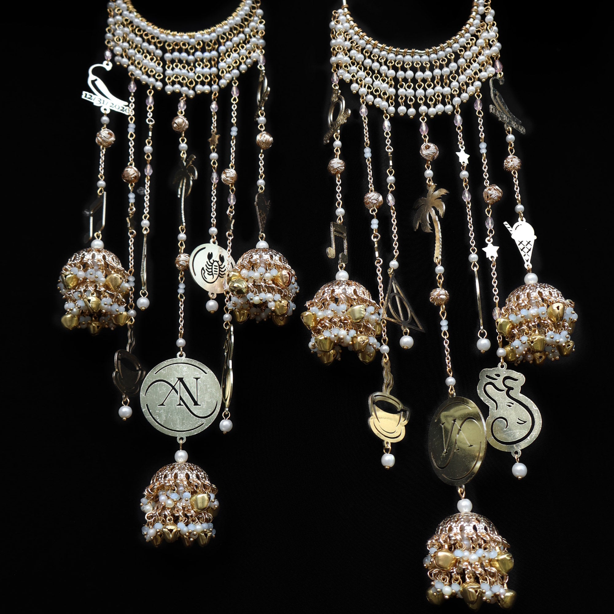 Personlised Pearly Bangle Kaleere - Set Of 2 Pieces