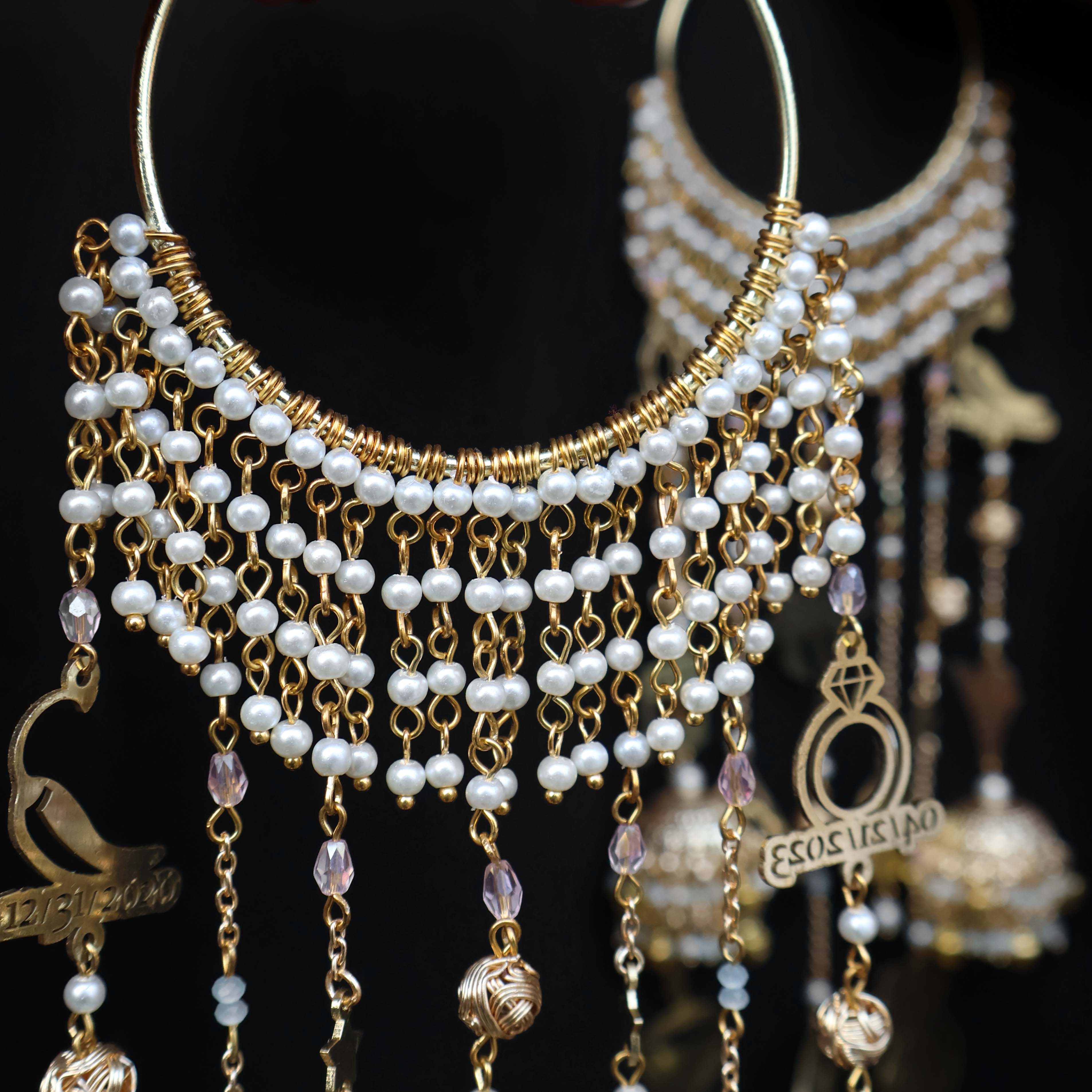 Personlised Pearly Bangle Kaleere - Set Of 2 Pieces