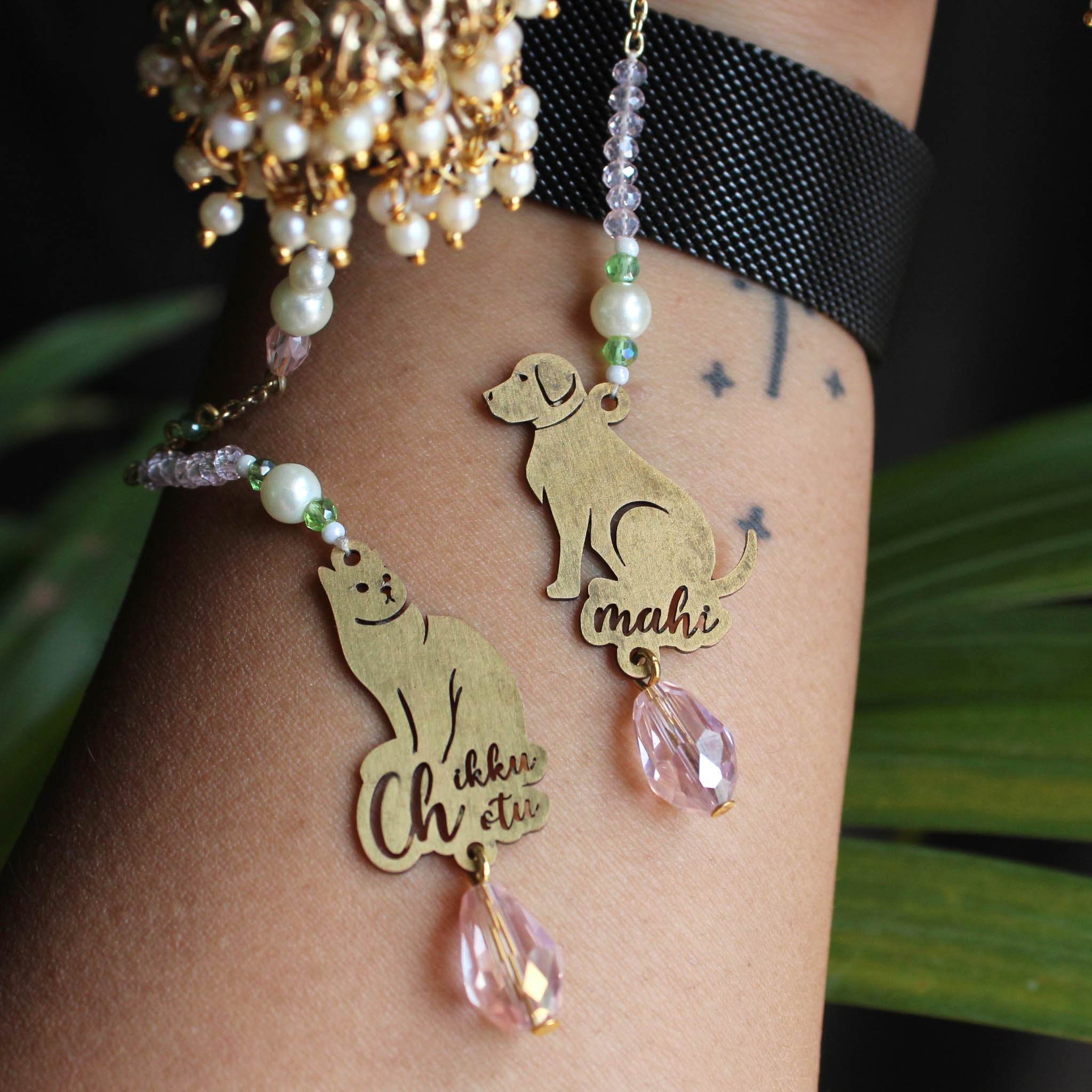 Customised Charms Golden Kaleere Punjabi Wedding Bridal Silver Kalira Personalised Golden Rose Gold Kaleera Traditional Designer Kalire