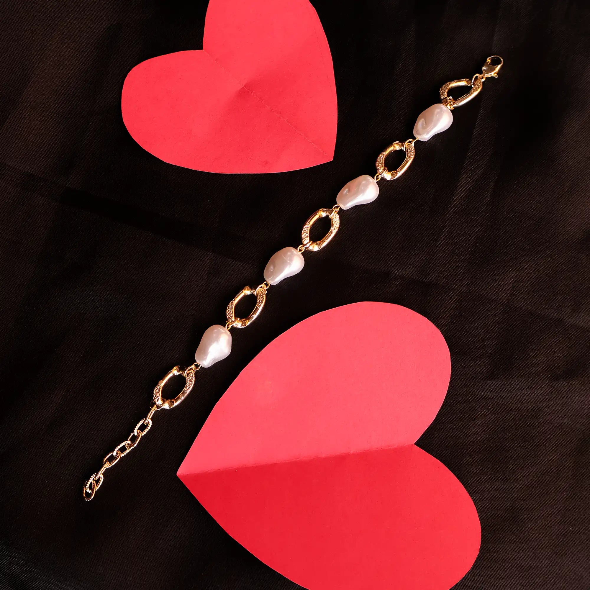 Set Of 4 Adjustable Personalised Pearl Charm Bracelet Stack With 2 Adjustable Ring