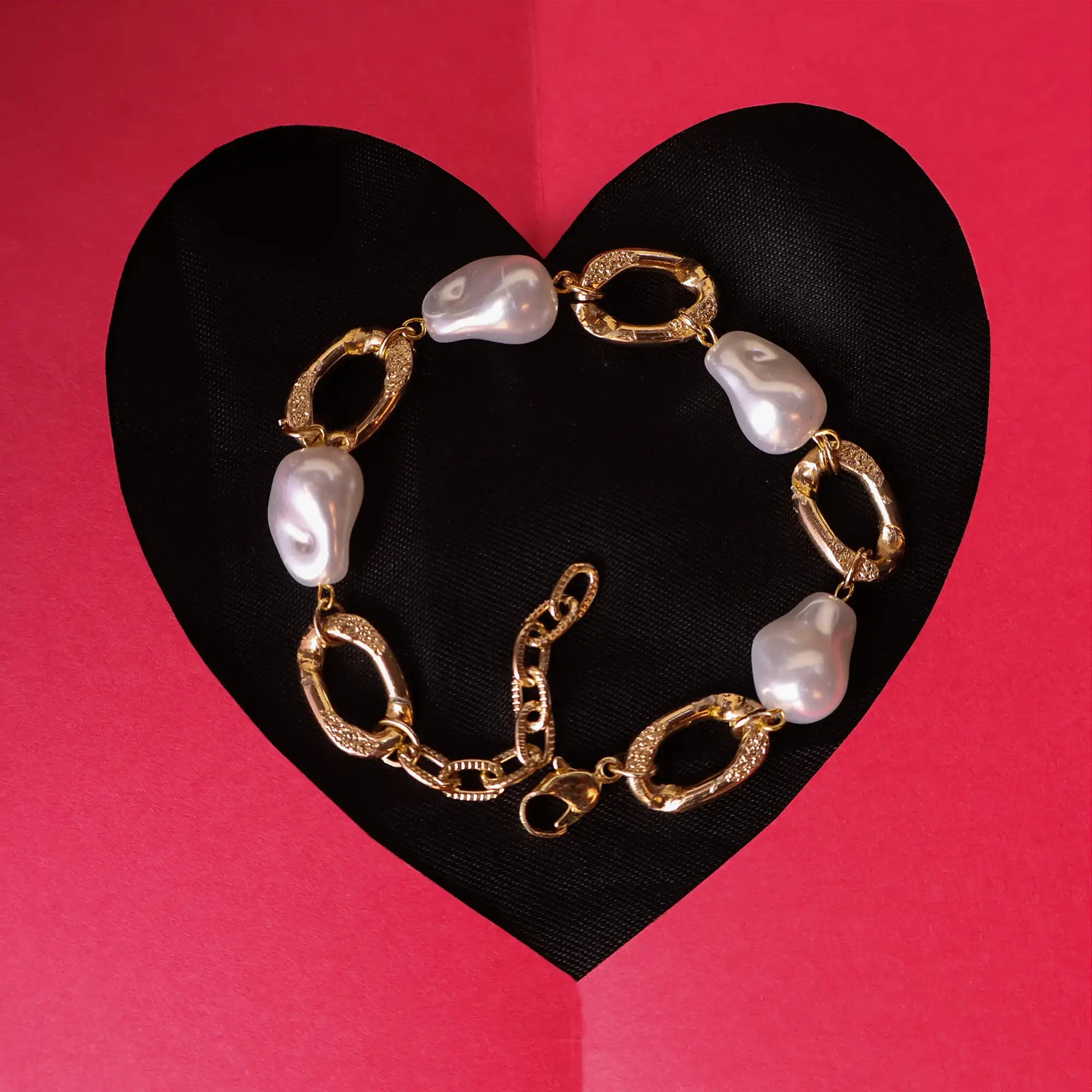 Set Of 4 Adjustable Personalised Pearl Charm Bracelet Stack With 2 Adjustable Ring