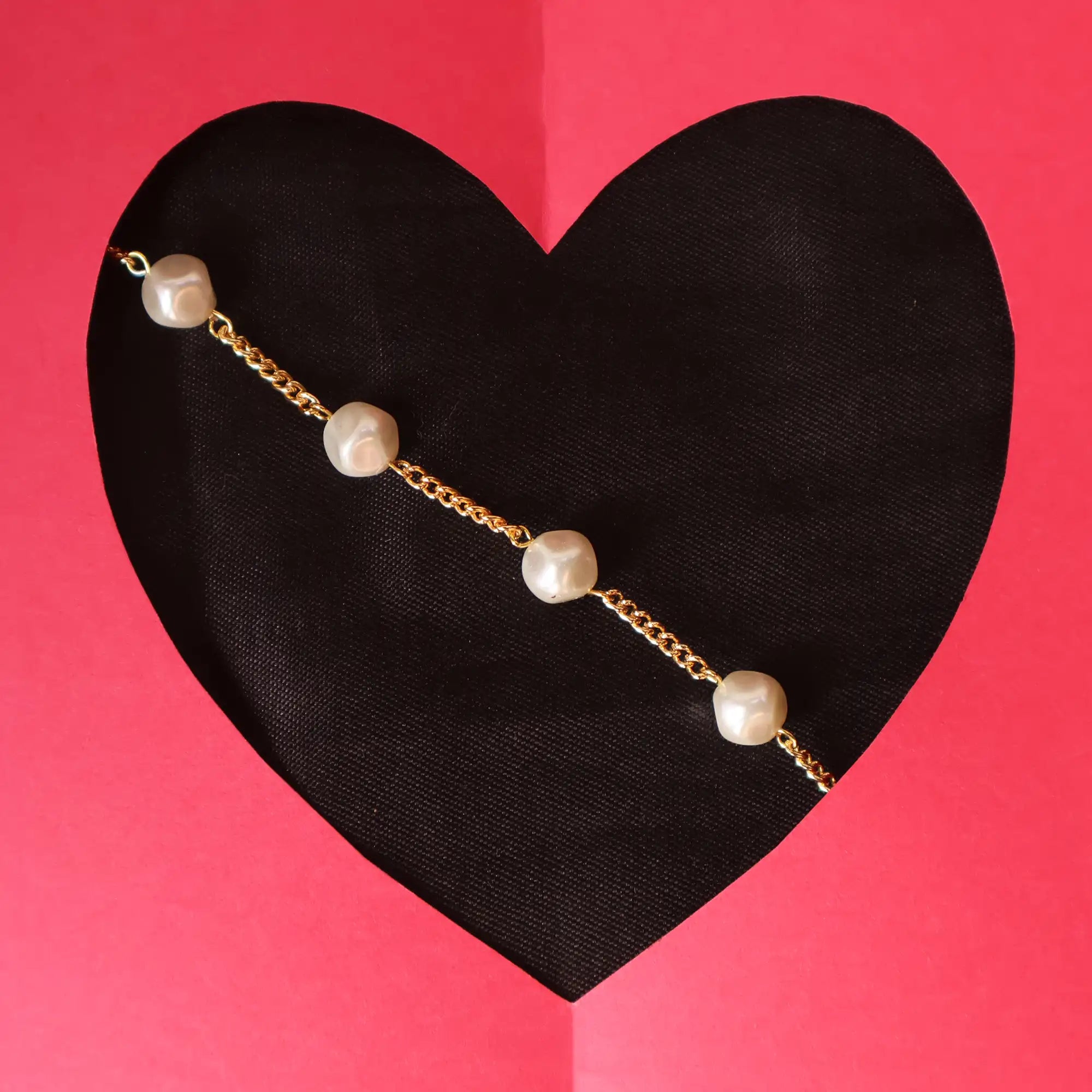 Set Of 4 Adjustable Personalised Pearl Charm Bracelet Stack With 2 Adjustable Ring