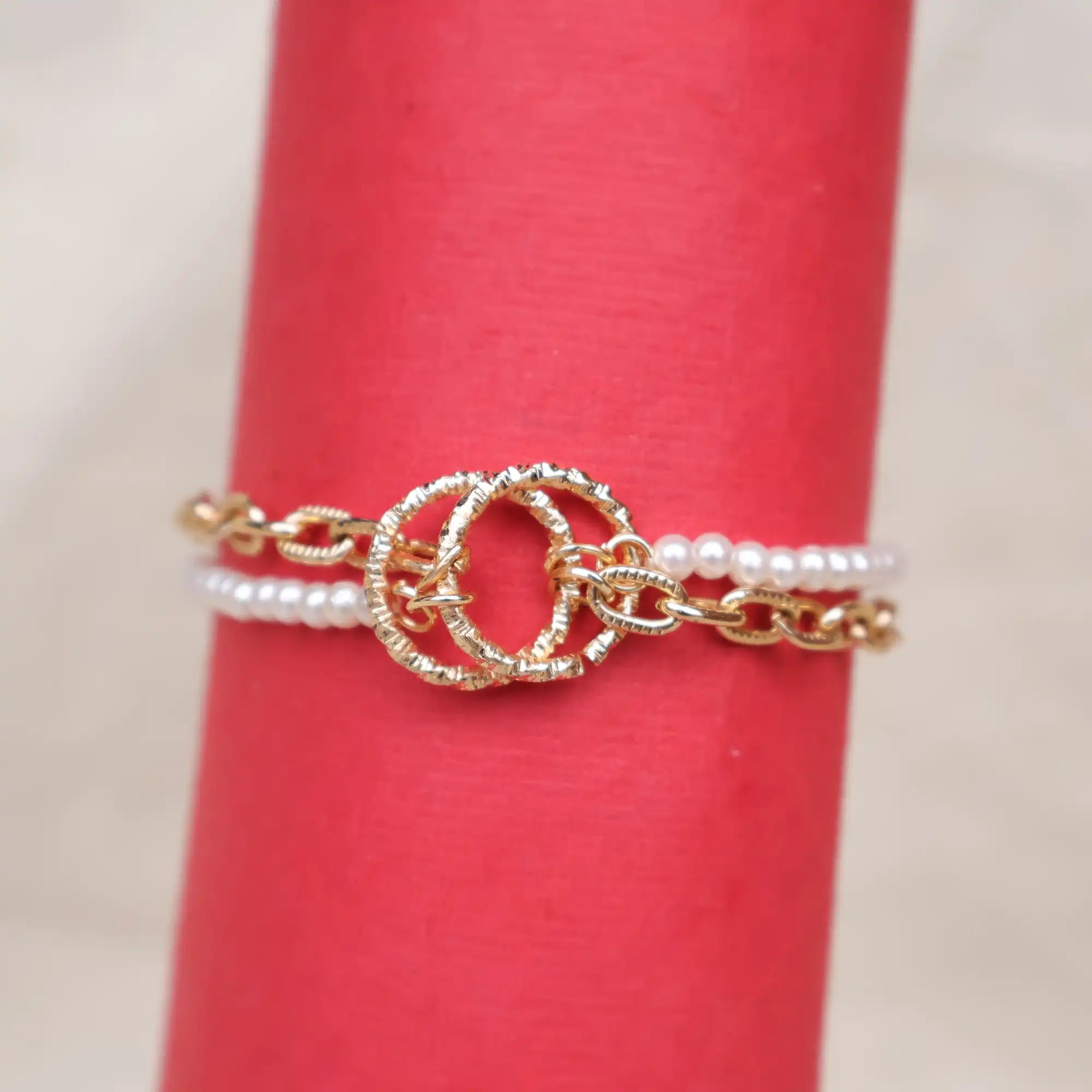 Dual Pearl Chain Bracelet