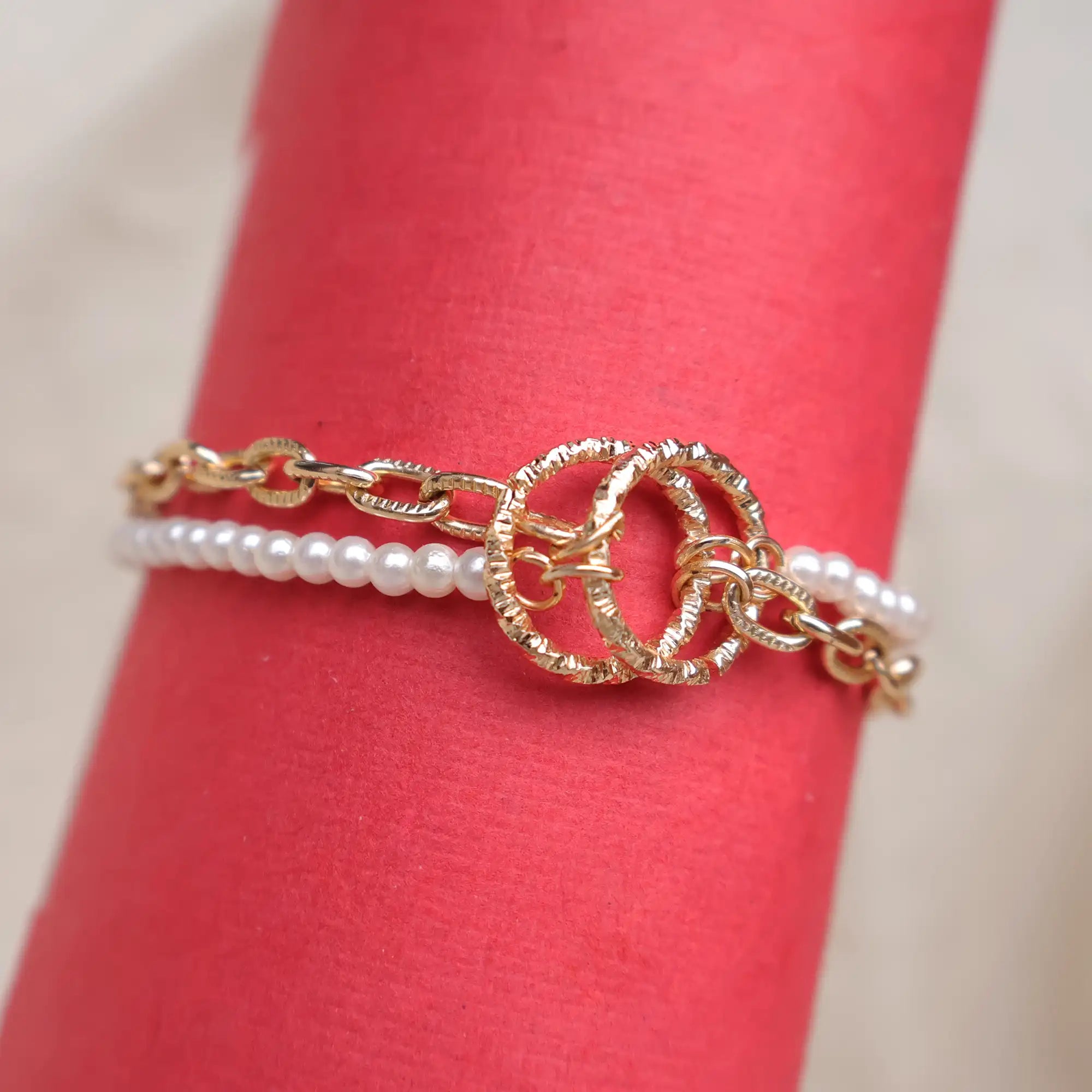 Dual Pearl Chain Bracelet