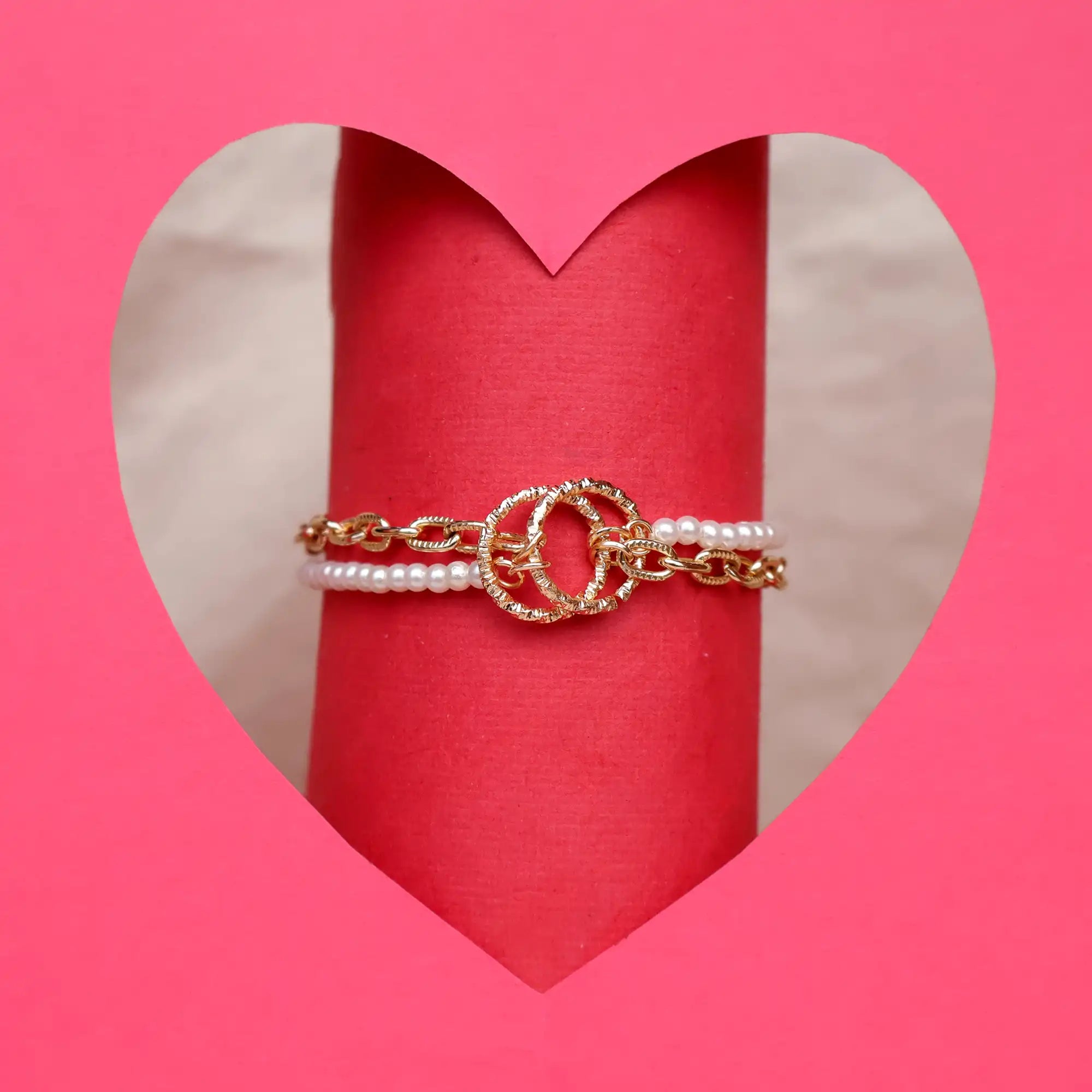 Dual Pearl Chain Bracelet