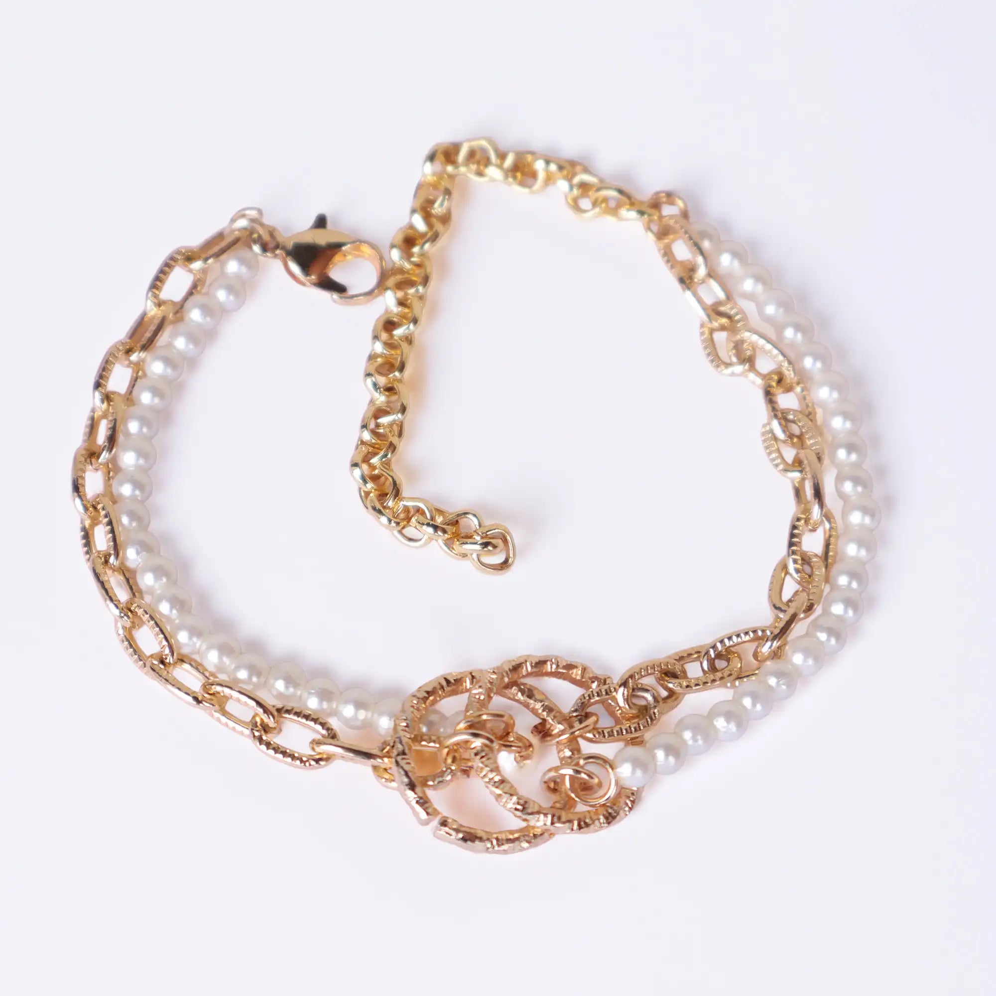 Dual Pearl Chain Bracelet