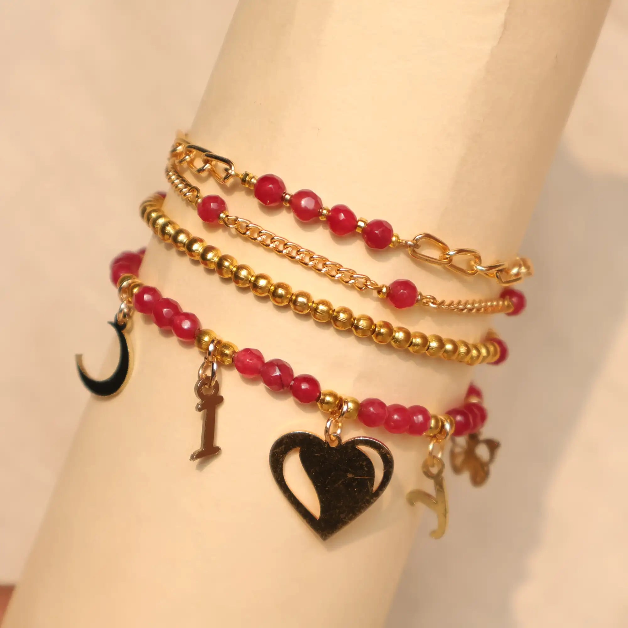 Valentine Charm Stack Bracelet - Set Of 4