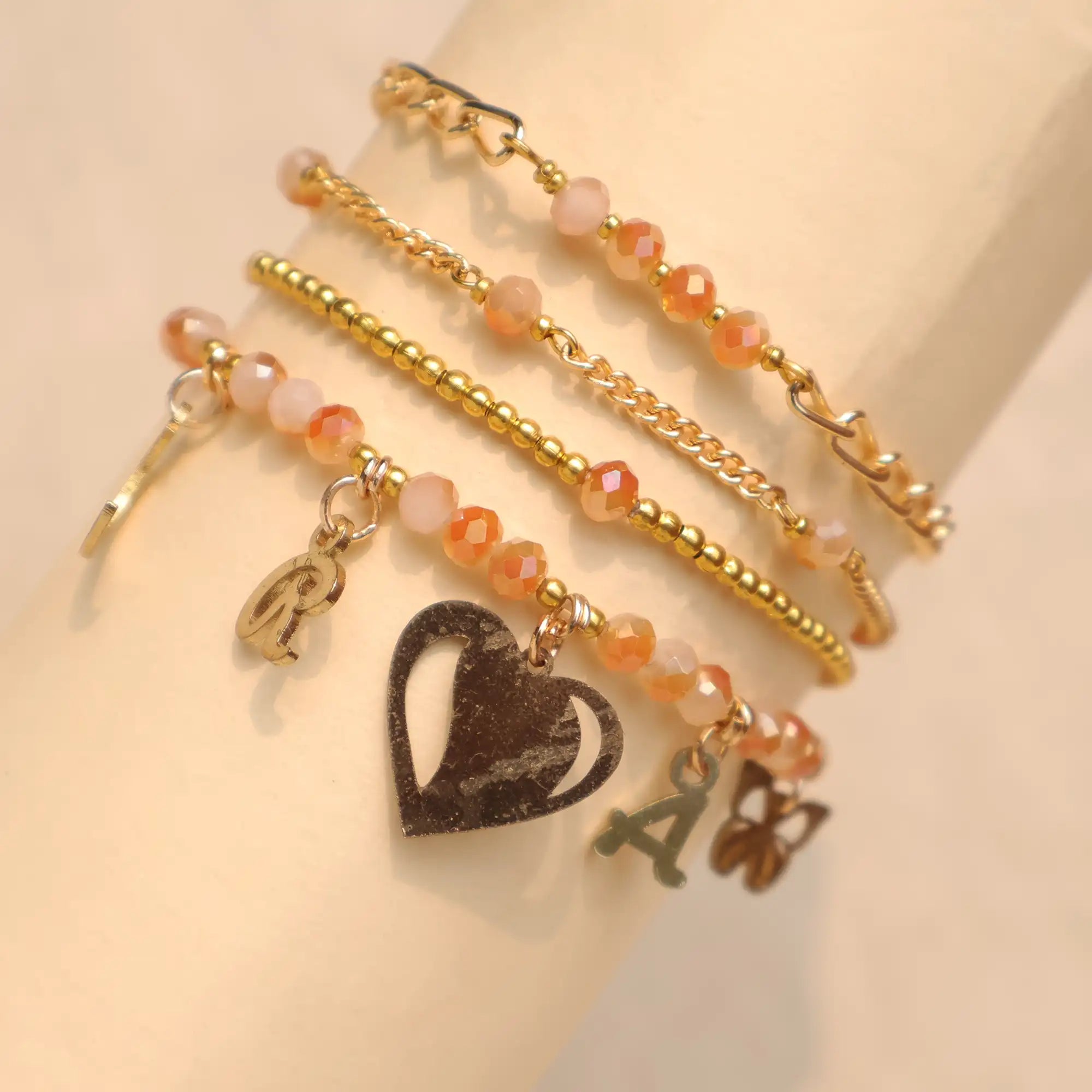 Valentine Charm Stack Bracelet - Set Of 4