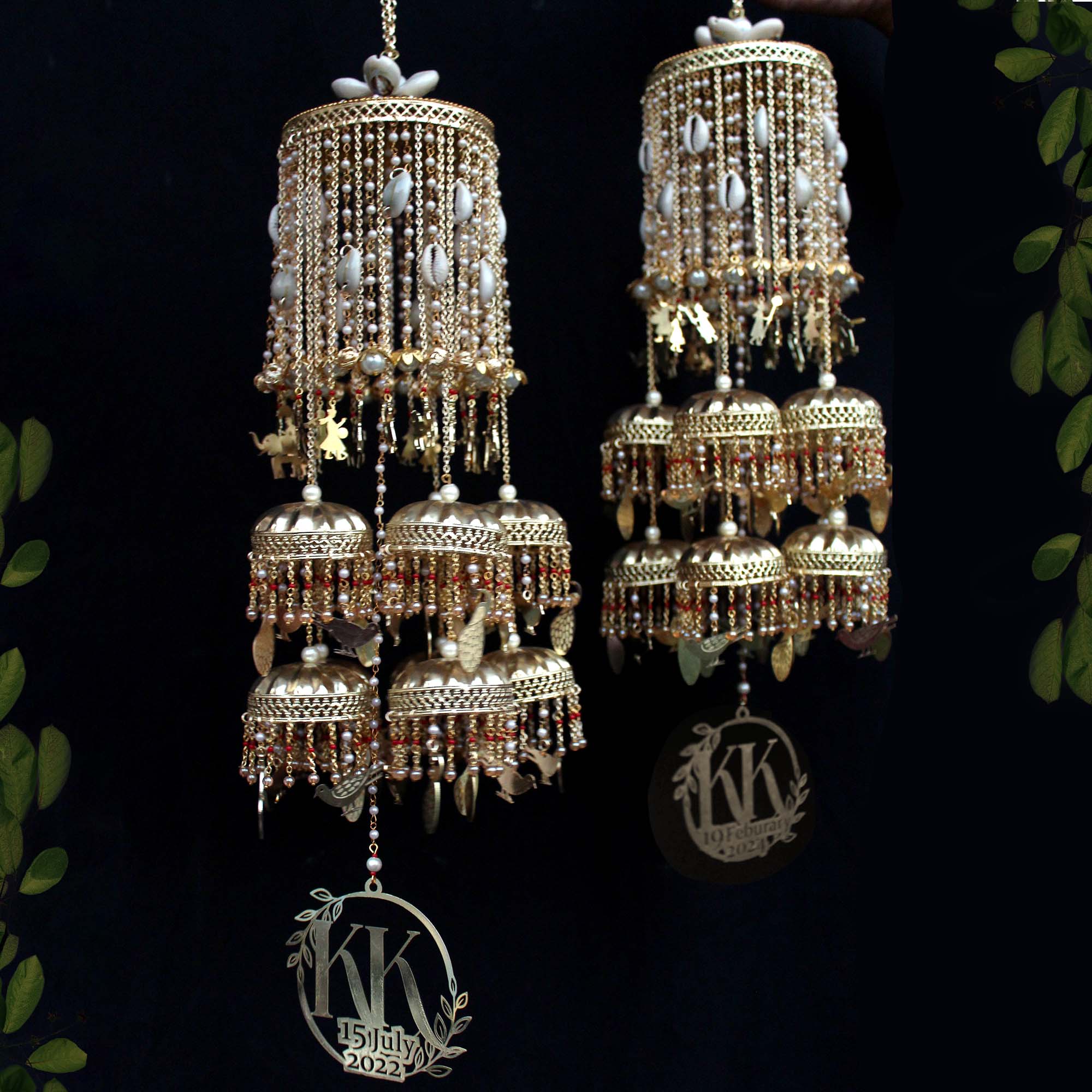 Customised Logo Shells Kaleere With Baraat & Peacocks Charms