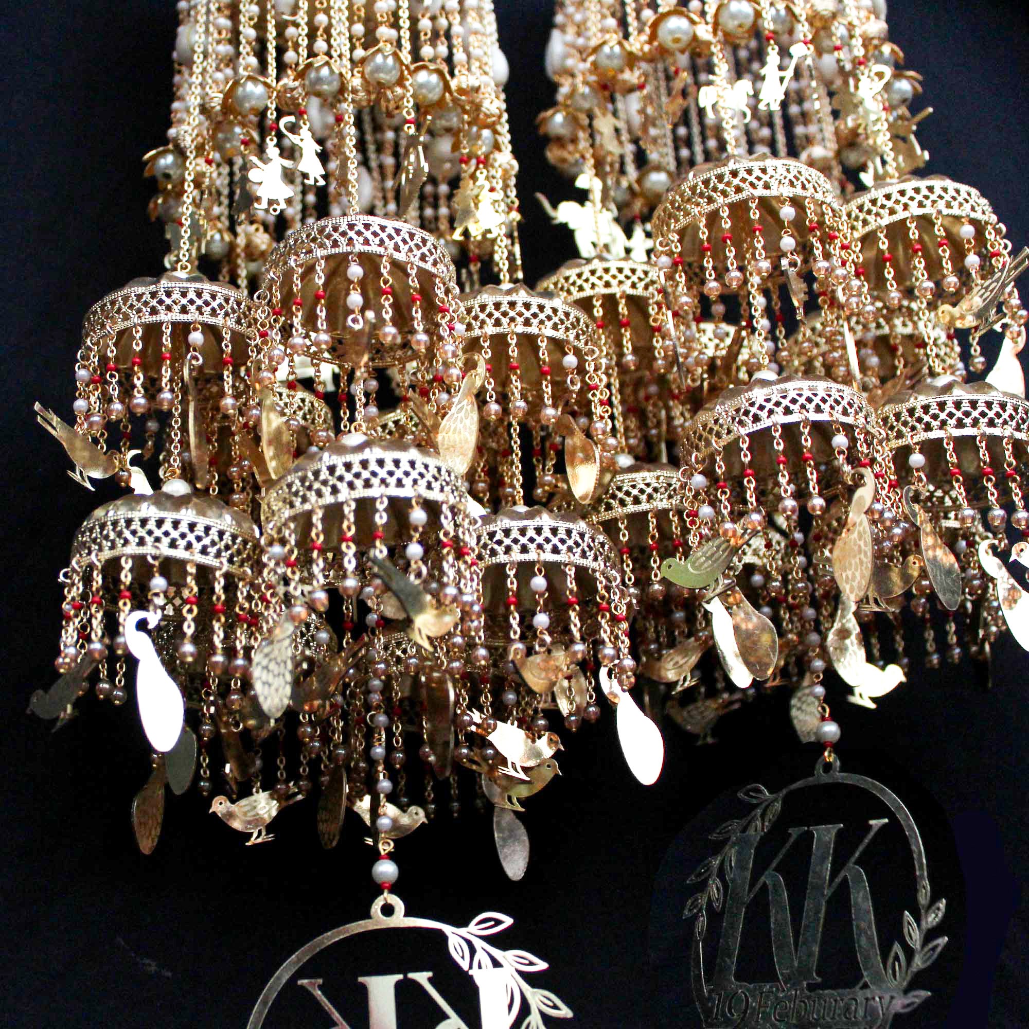 Customised Logo Shells Kaleere With Baraat & Peacocks Charms