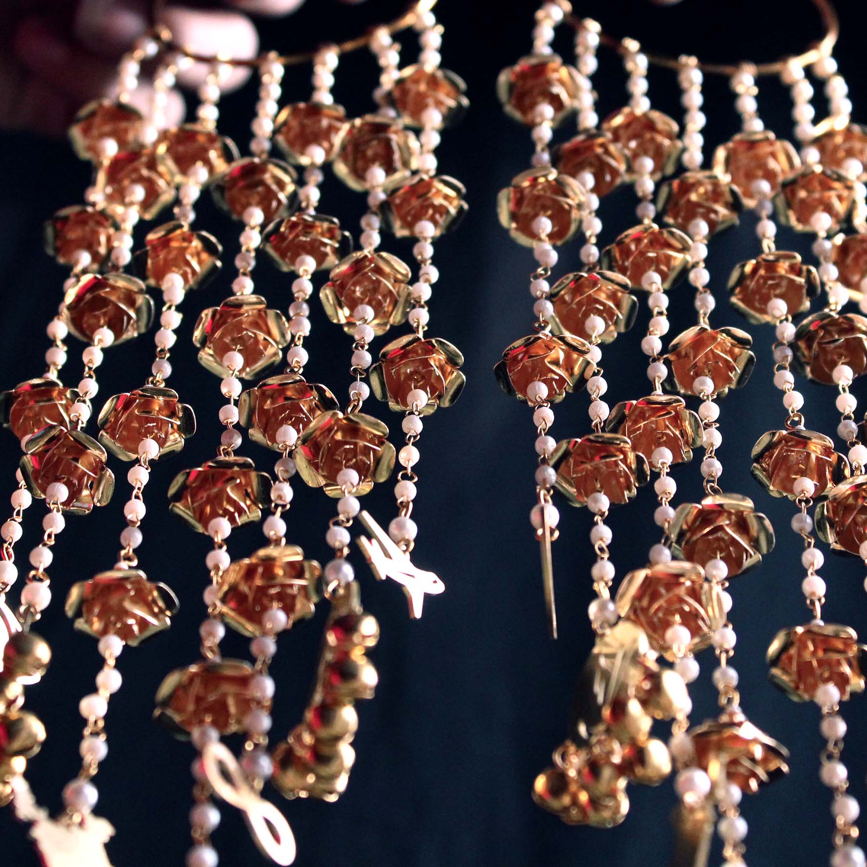 Personalised Charms Bangle Flower Kaleere with Pearl Strings