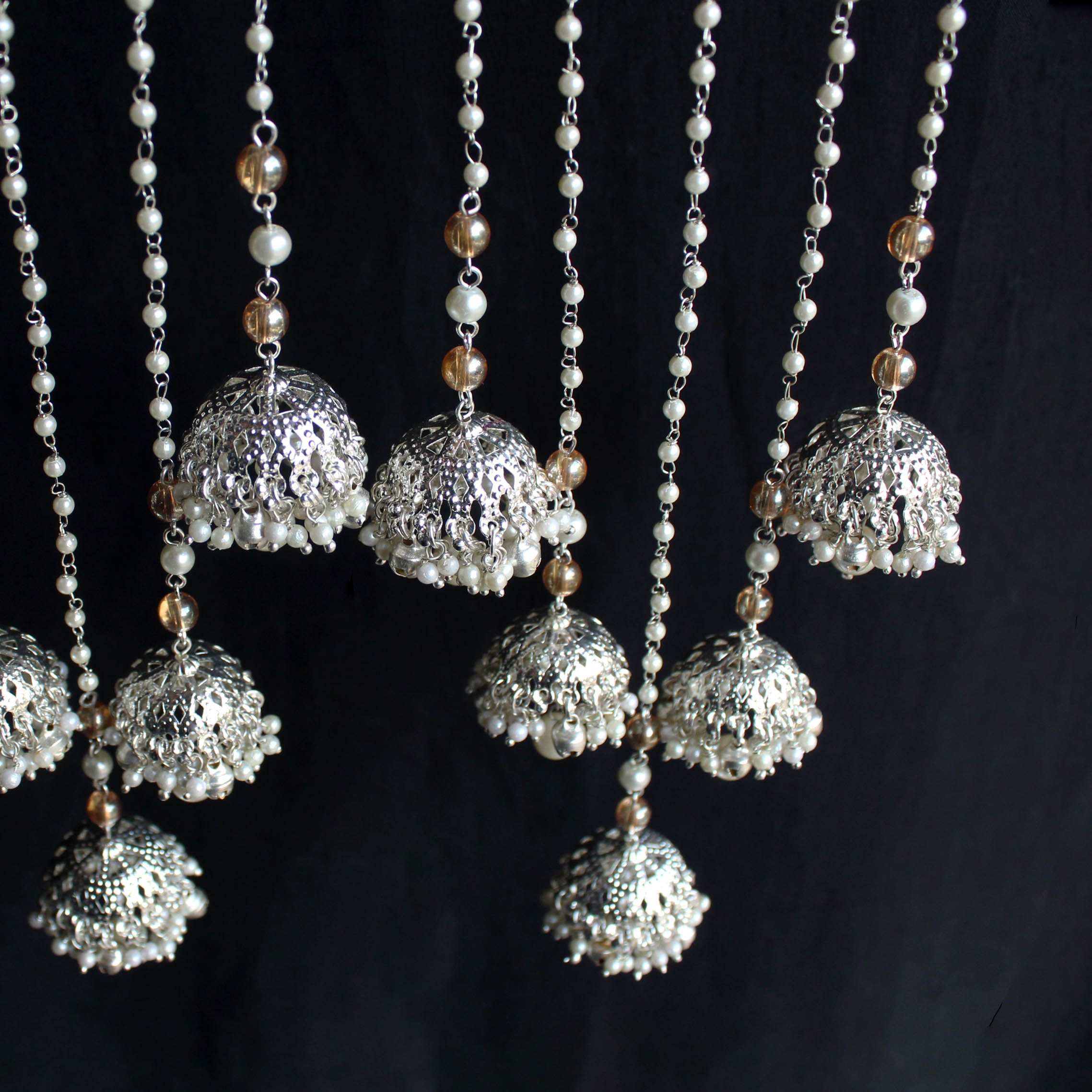 Shimmering Silver Ghungroo Kaleere - Set Of 2 Pieces