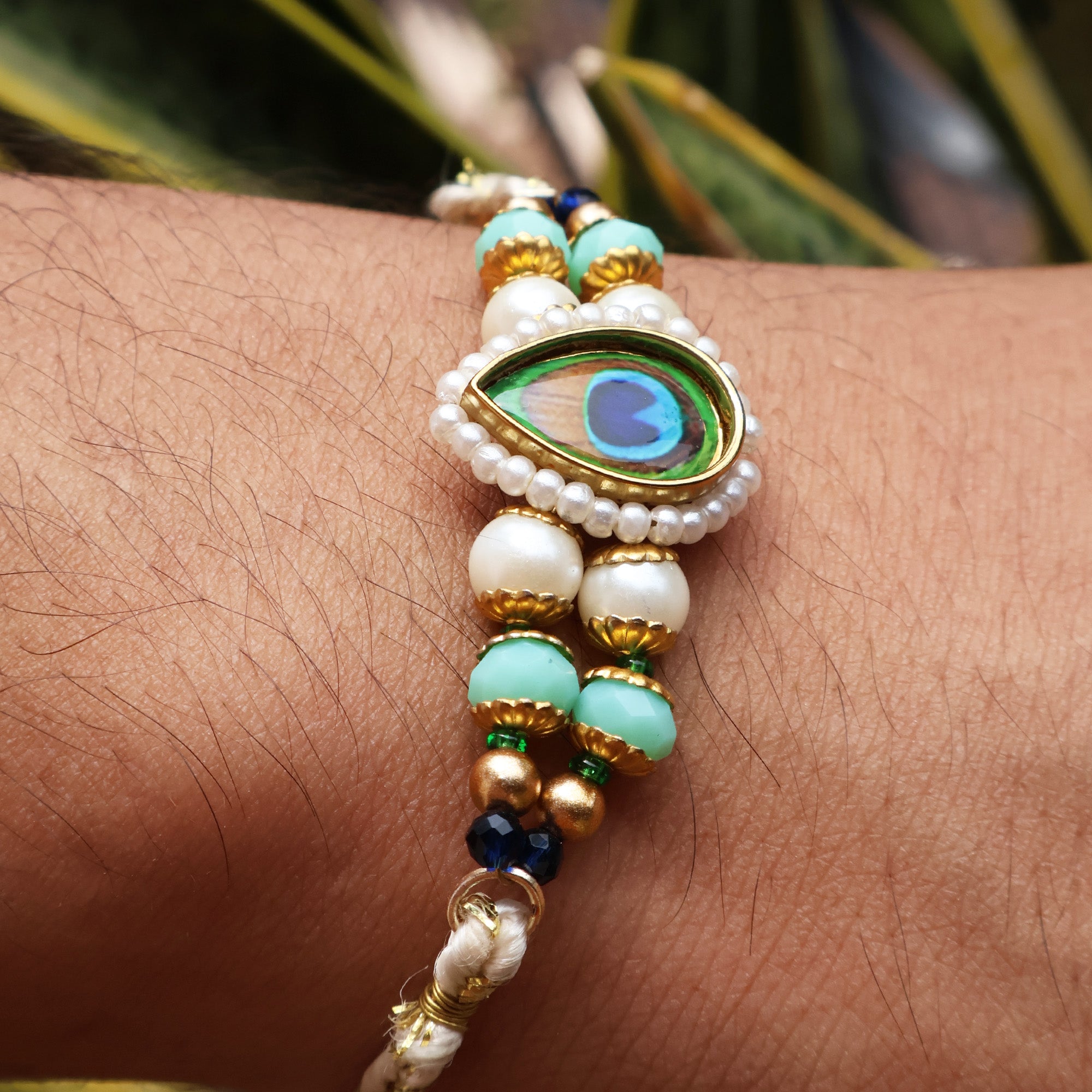 Peacock Glory Rakhi & Jhoomar Lumba Set