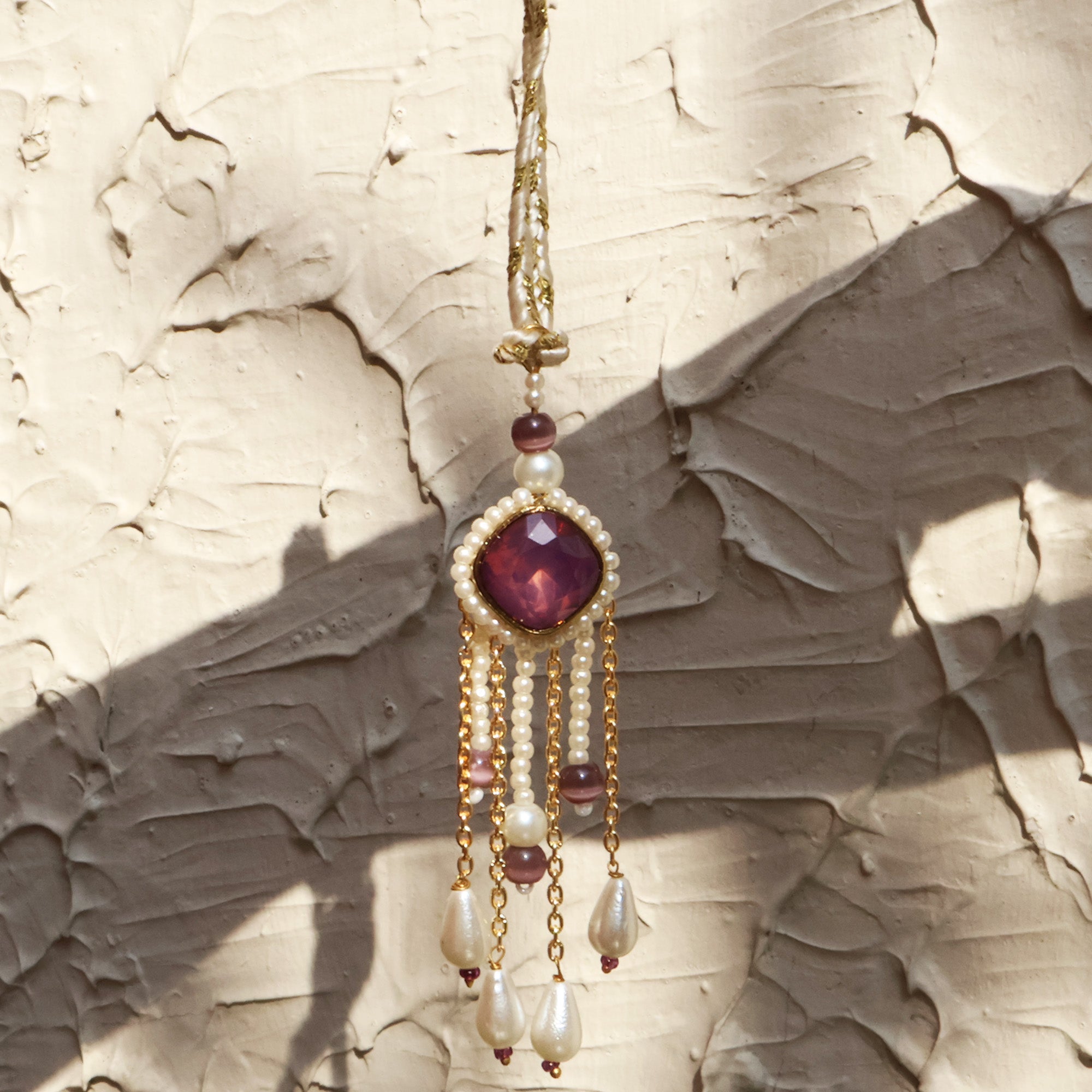 Amethyst Pearl Drop Lumba