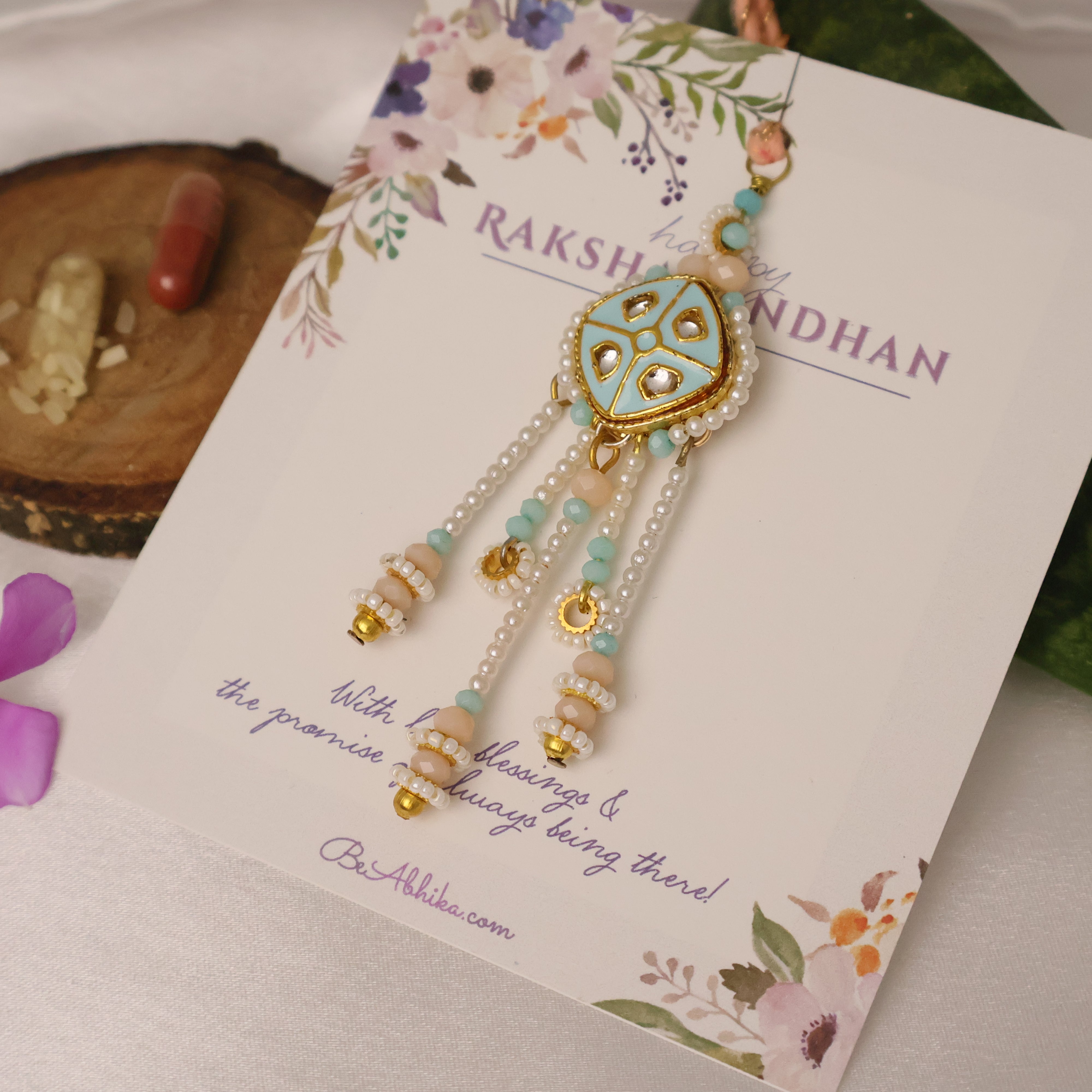 Pastel Kundan Tassel Pearl Charm Lumba